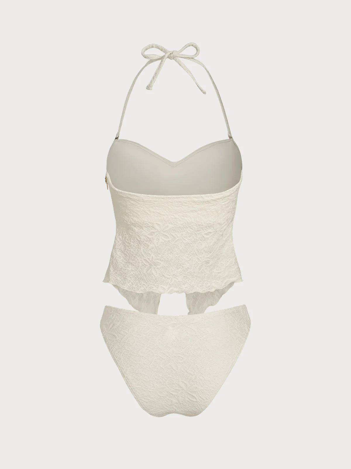 Off White Twisted Shell Trim Tankini Set - Image 7
