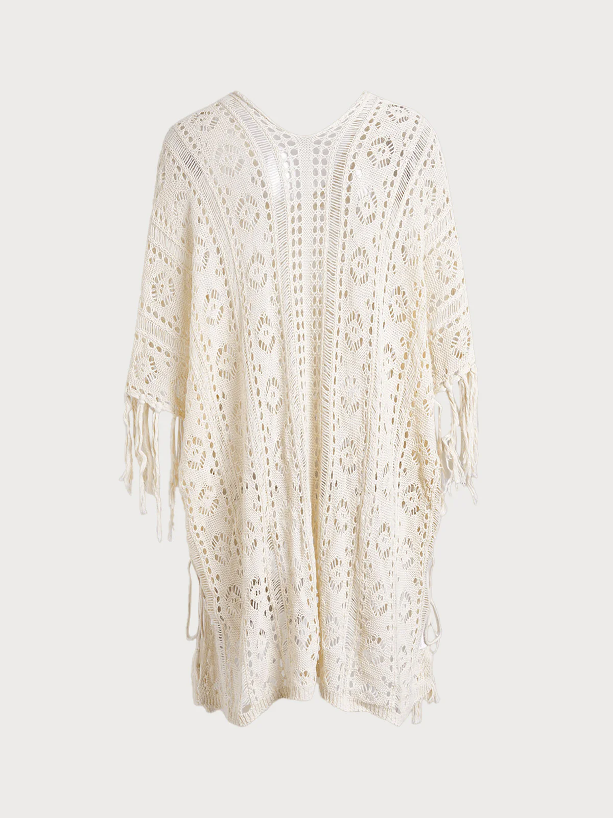 Off White V-Neck Cutout Cover-up - Image 2