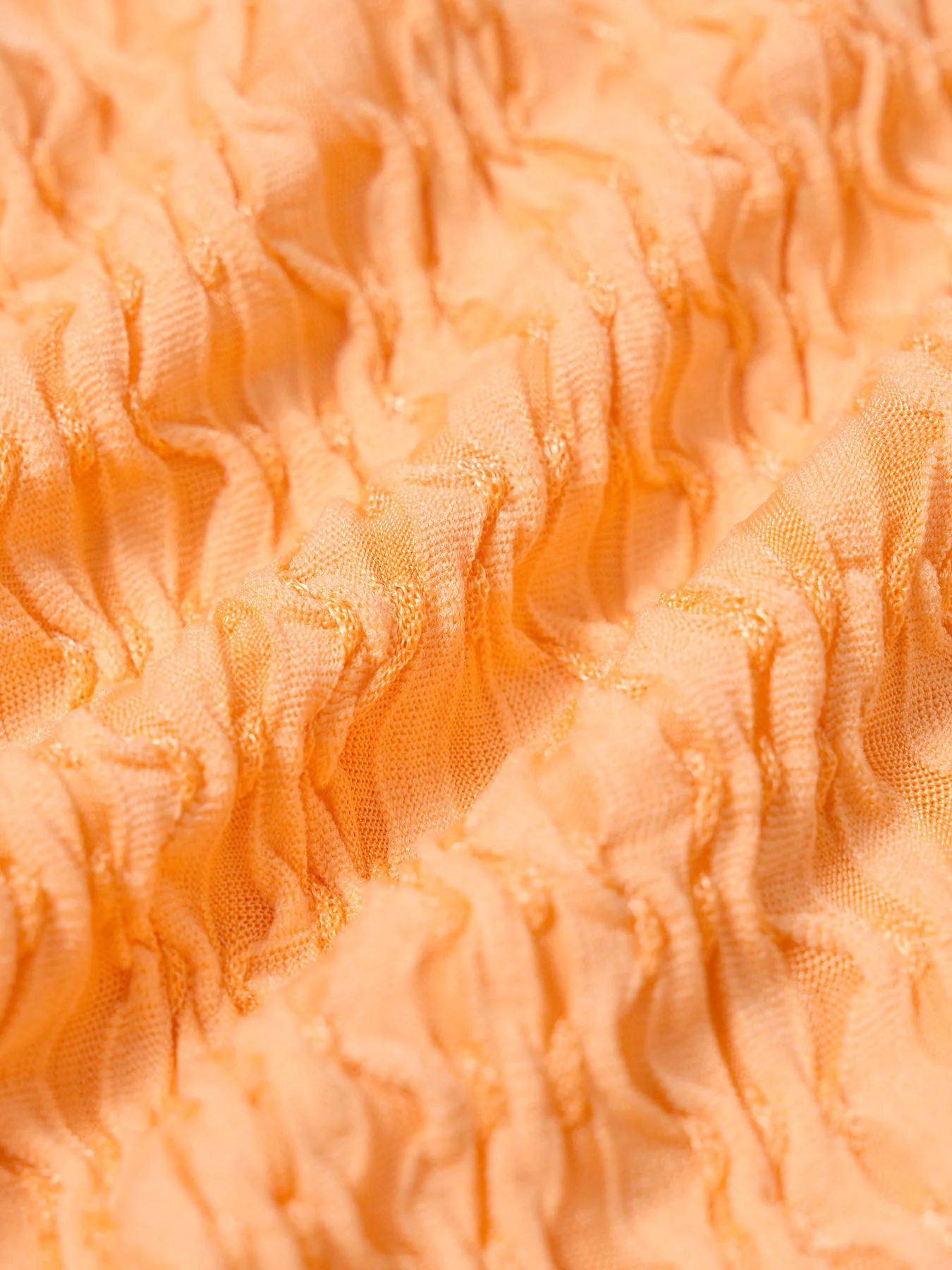 Orange Bowknot Textured Bikini Set - Image 9