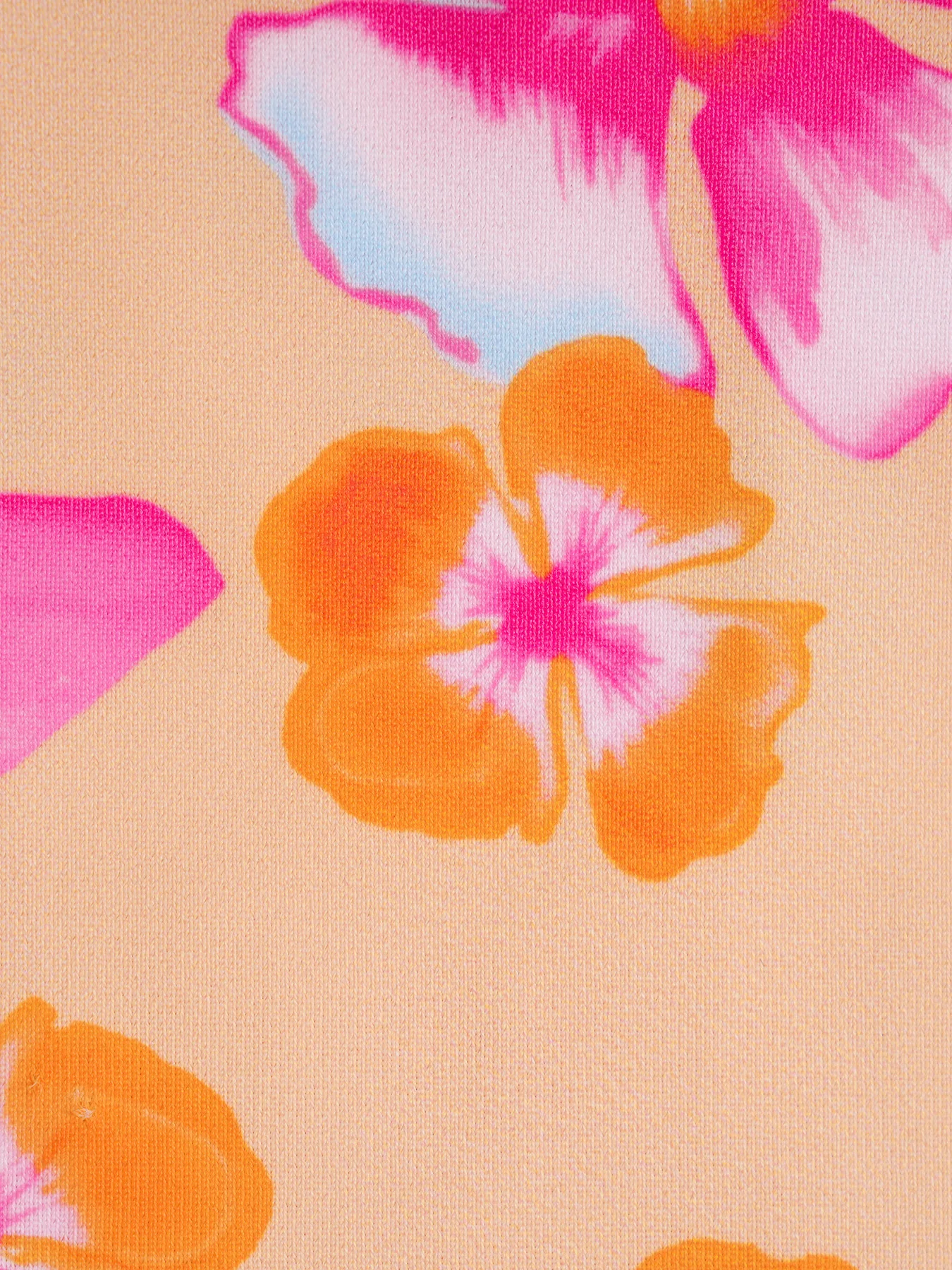 Orange Floral Contrast Tankini Three-Piece Set - Image 10