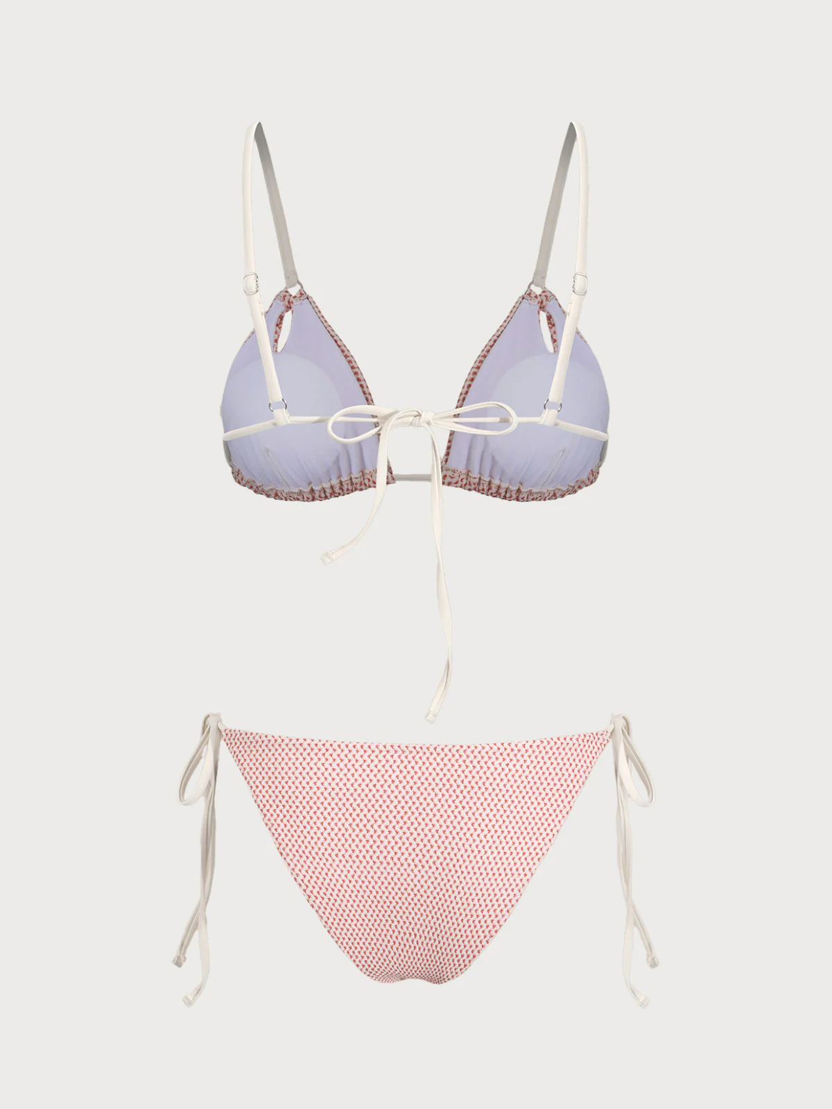 Orange Jacquard Cutout Bikini Set - Image 3