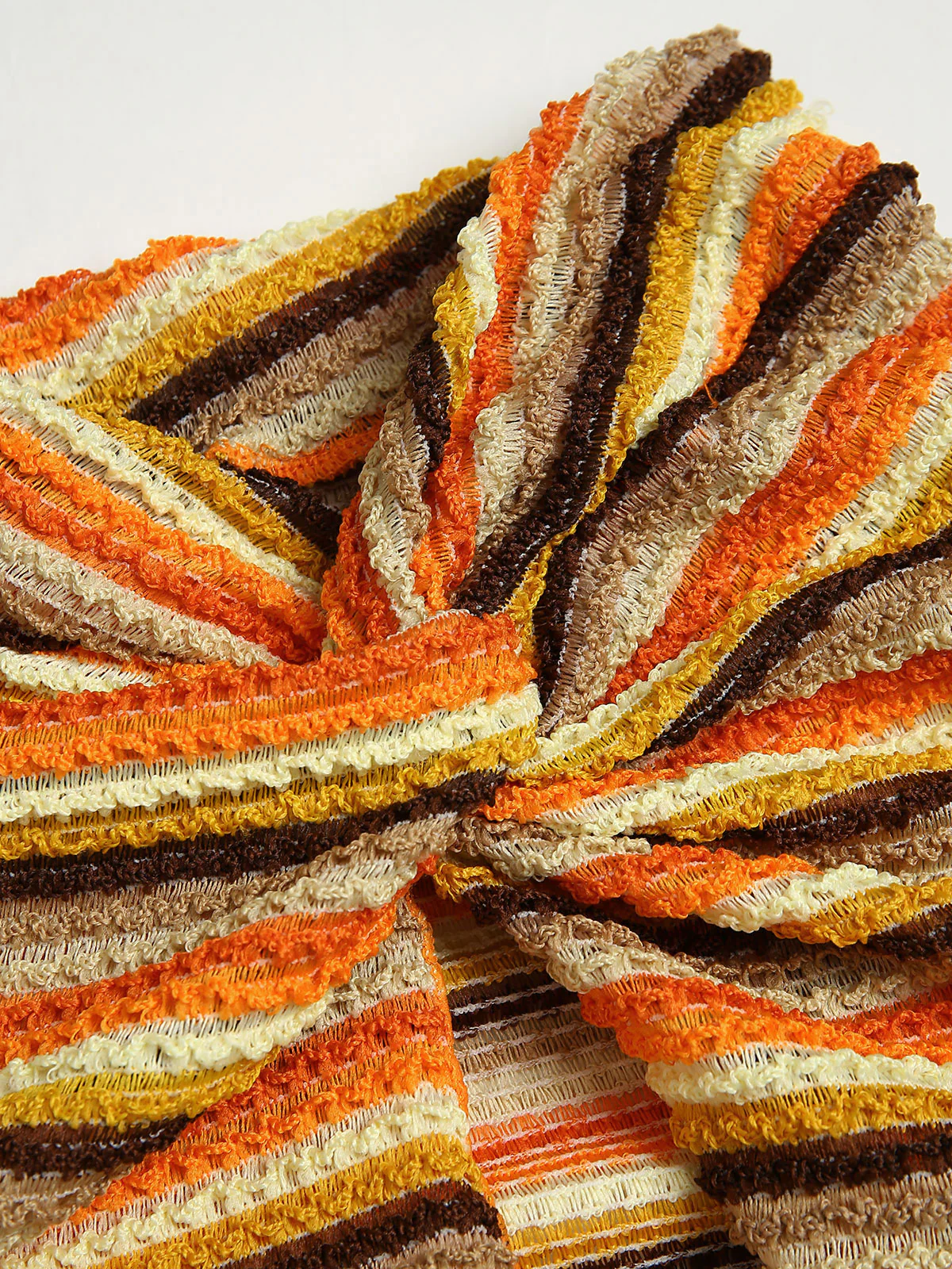 Orange Knitted Polyester Smock Cover-Up Skirt - Image 3