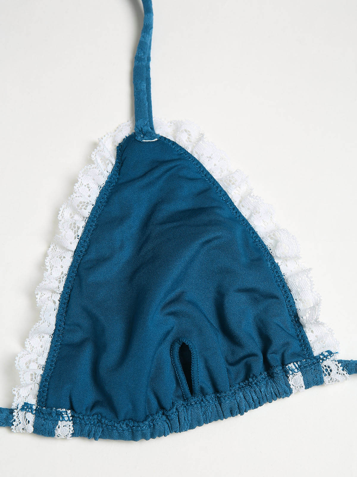 Peacock Blue Geometric Contrast Bikini Set - Image 9