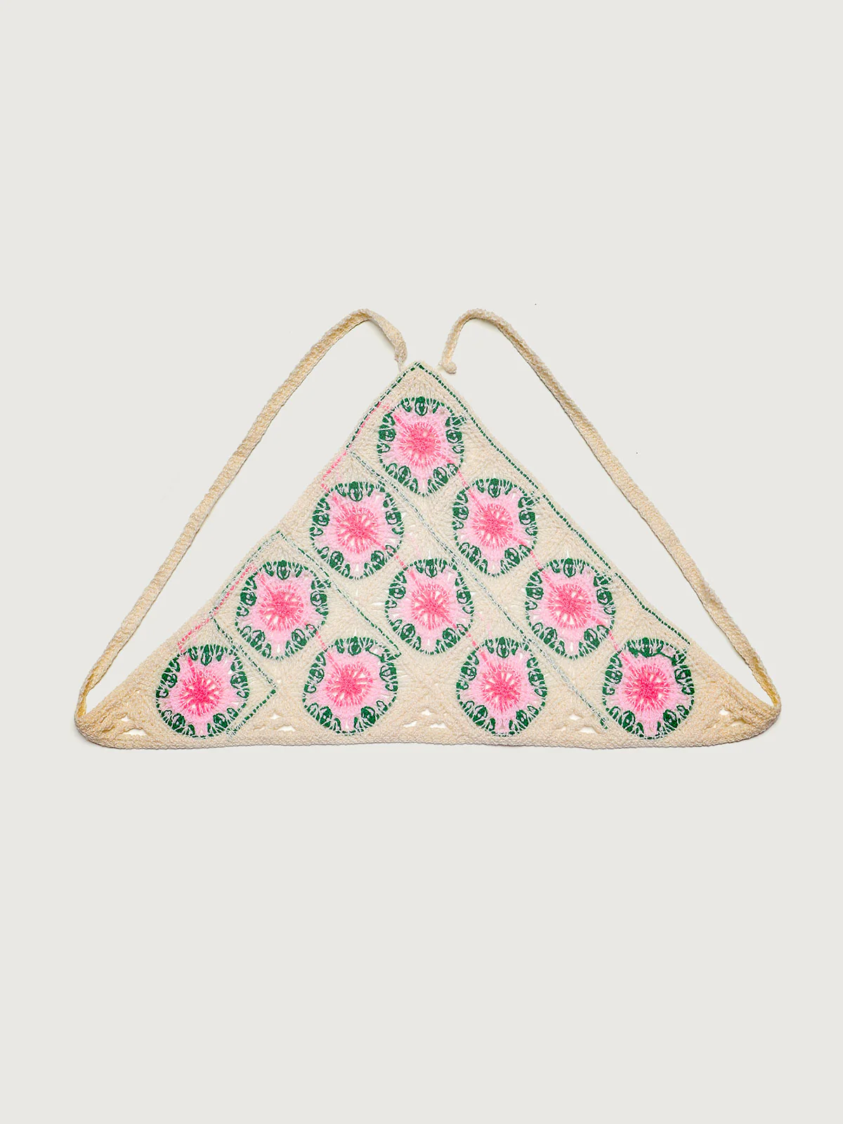 Pink Contrast Color Flower Pastoral Headscarf Hair Accessories - Image 3