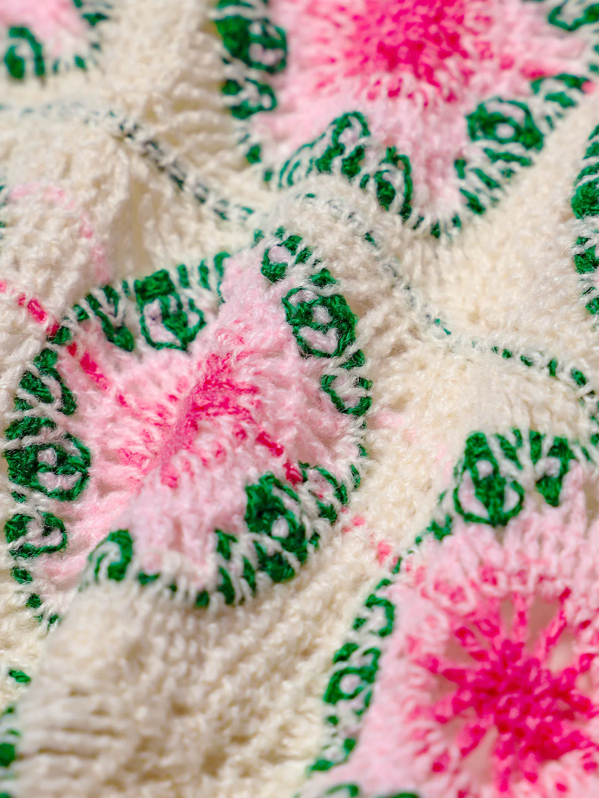 Pink Contrast Color Flower Pastoral Headscarf Hair Accessories - Image 4