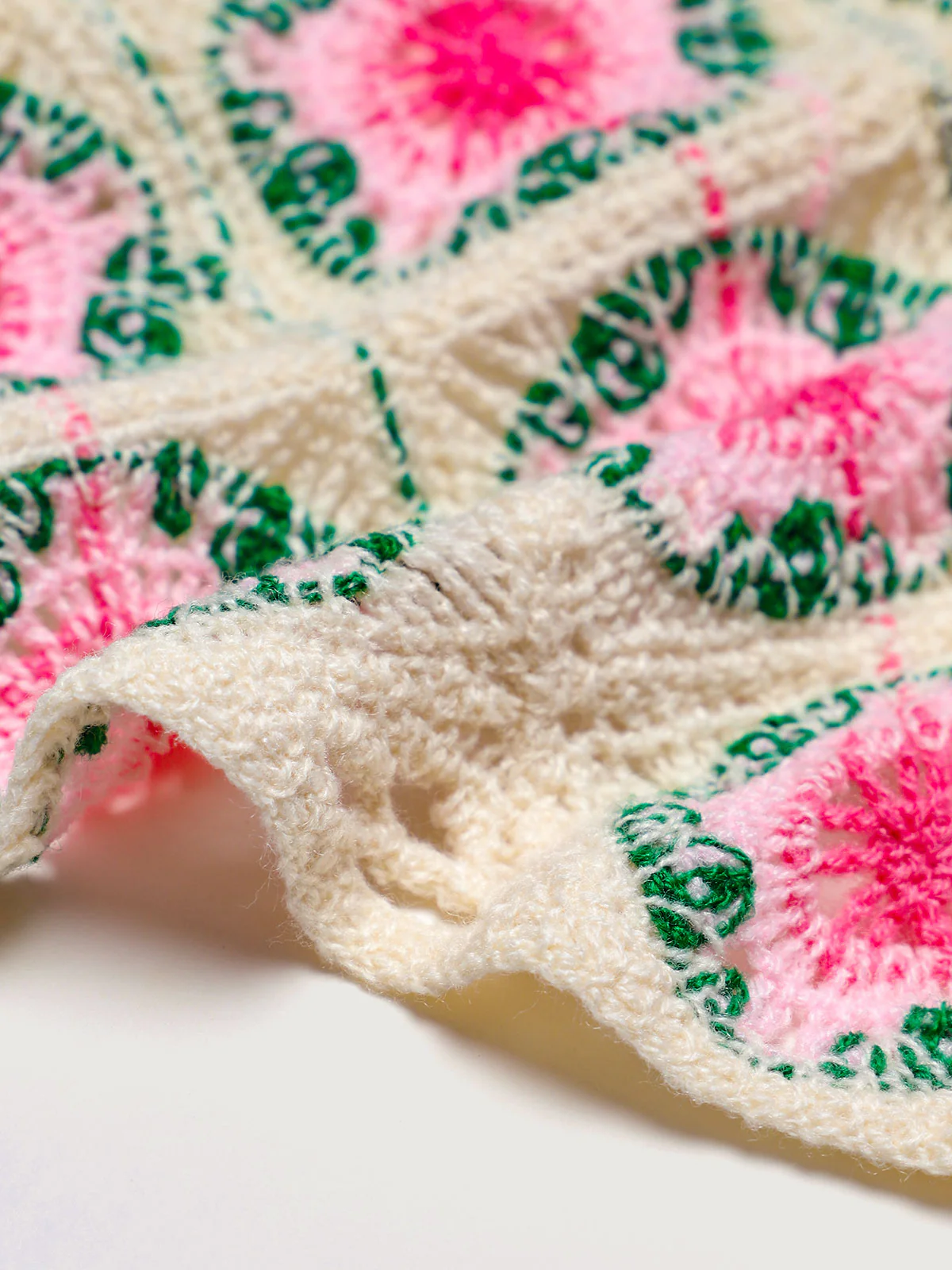 Pink Contrast Color Flower Pastoral Headscarf Hair Accessories - Image 5