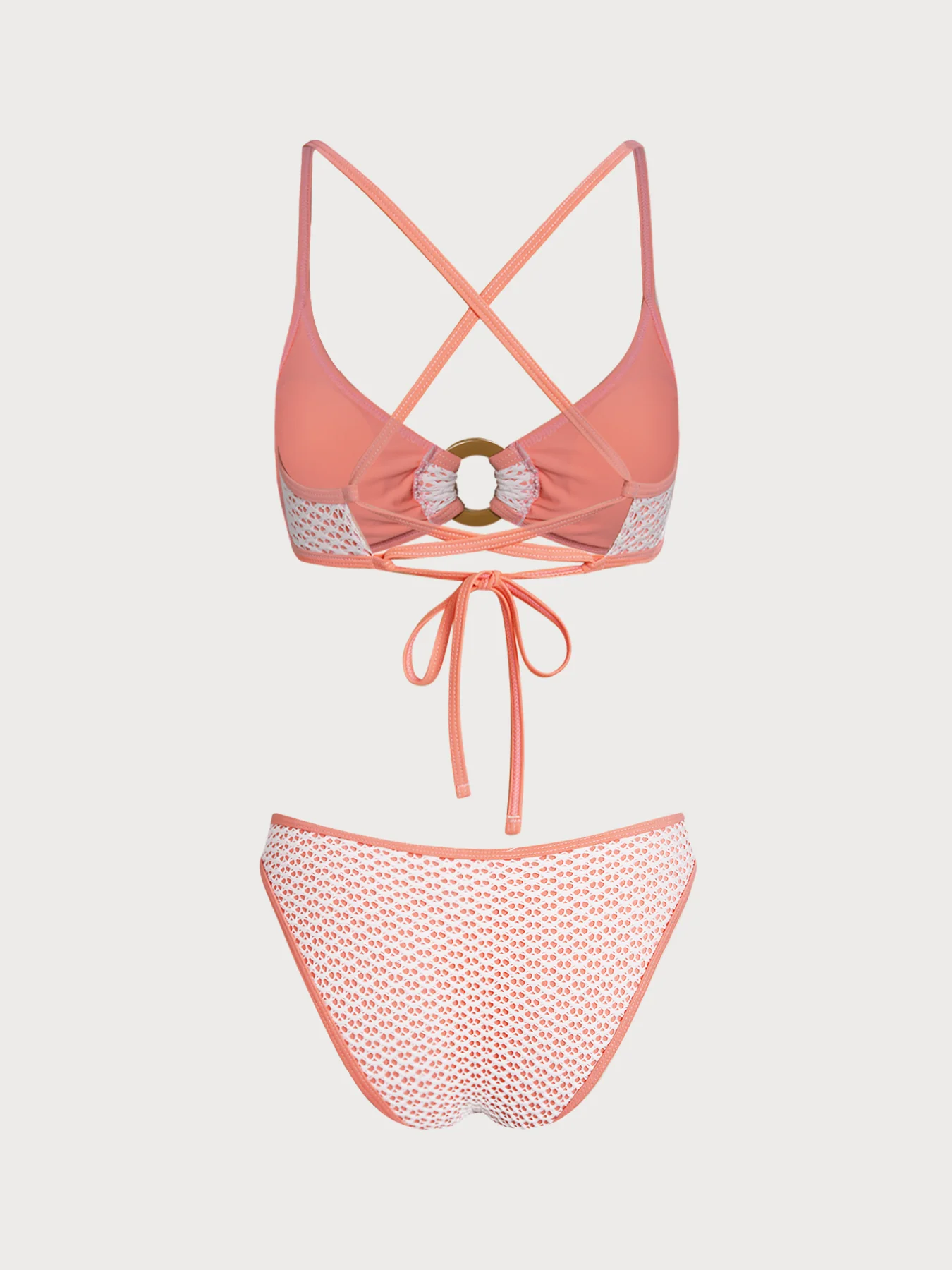 Pink Contrast O-Ring Bikini Set - Image 7