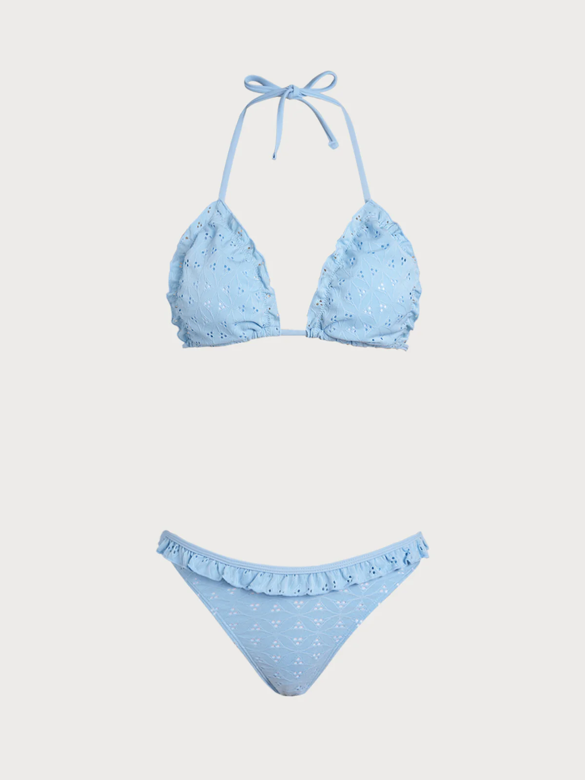 Pink Front Tie Ruffle Bikini Set - Image 7