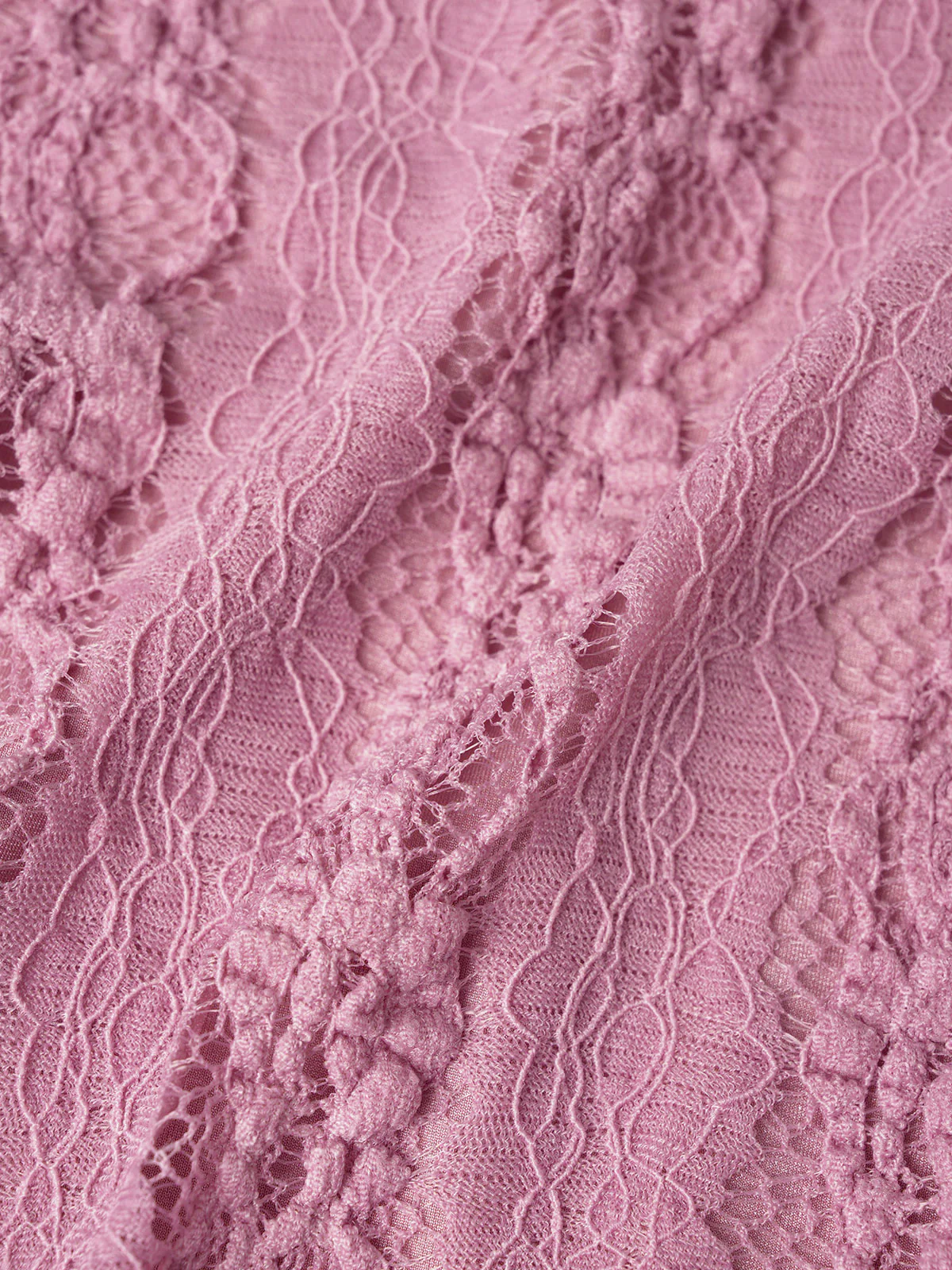 Pink Nylon Knitted Lace Tankini Set - Image 3