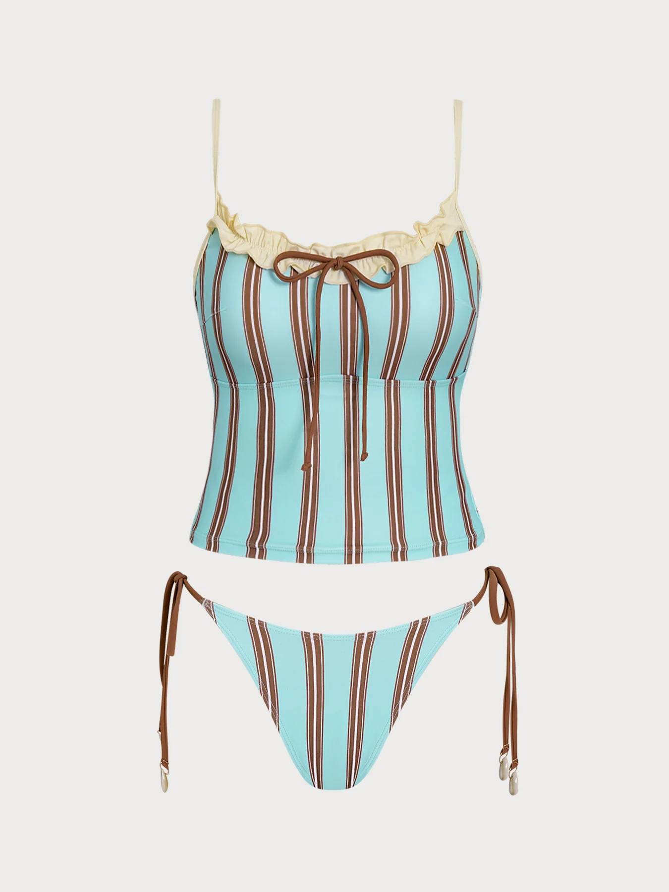 Pink Printed Ruffle Tankini Set - Image 13
