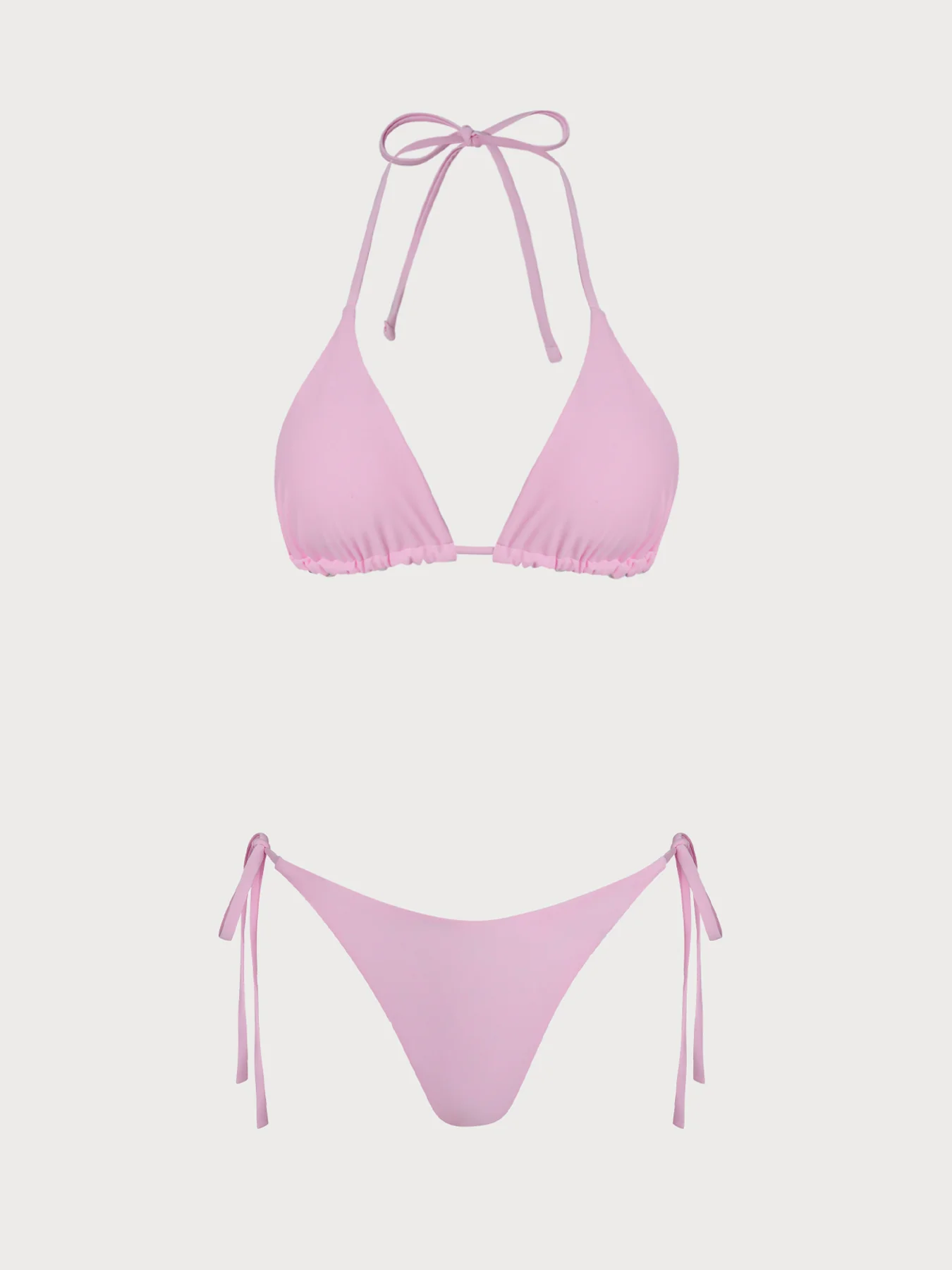 Pink Reversible Floral Plaid Bikini Set - Image 13