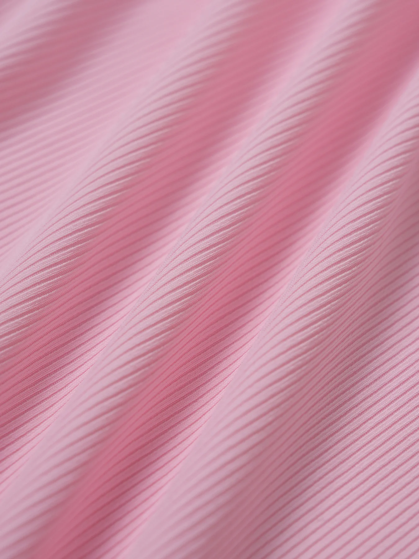 Pink Ribbed Fake Two-Piece Tankini Set - Image 4