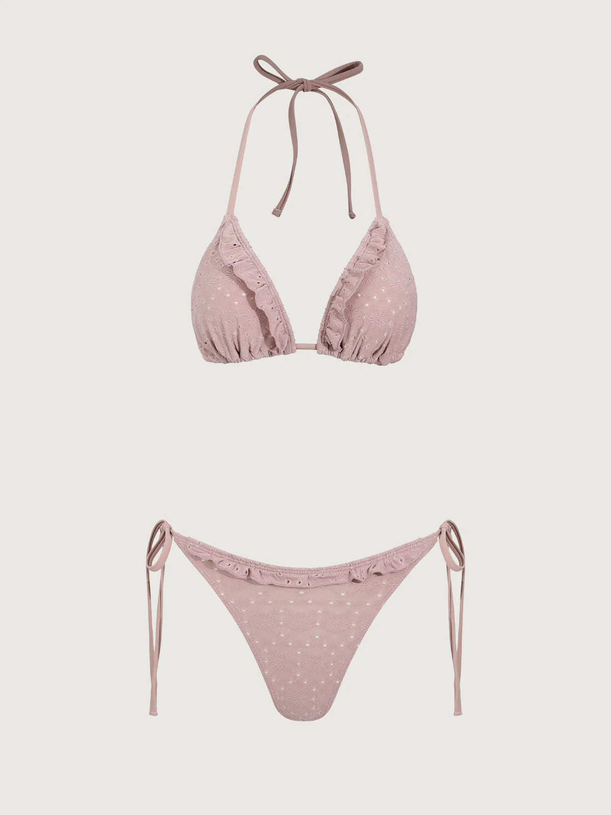 Pink Ruffle Bikini Three Piece Suit - Image 7
