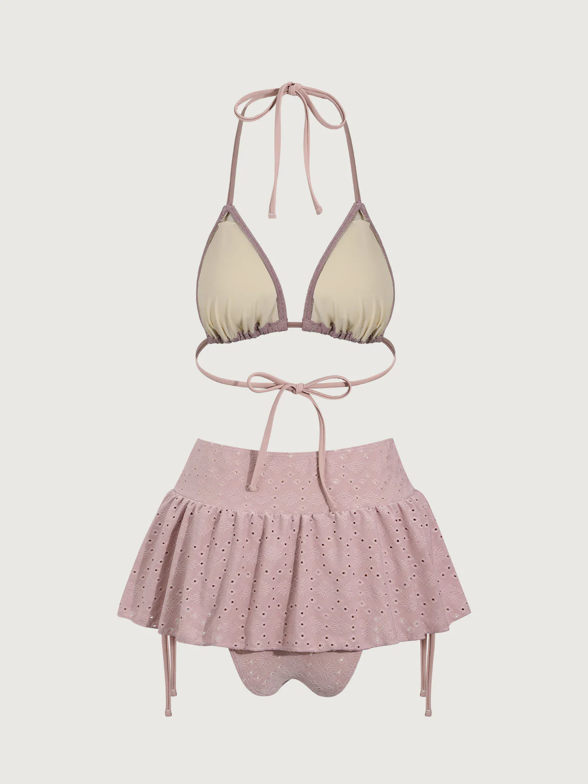 Pink Ruffle Bikini Three Piece Suit - Image 9