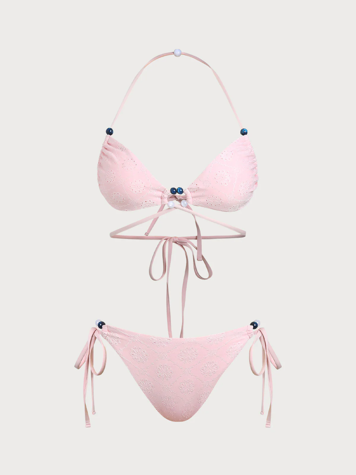 Pink X Cross Beaded Bikini Set - Image 3