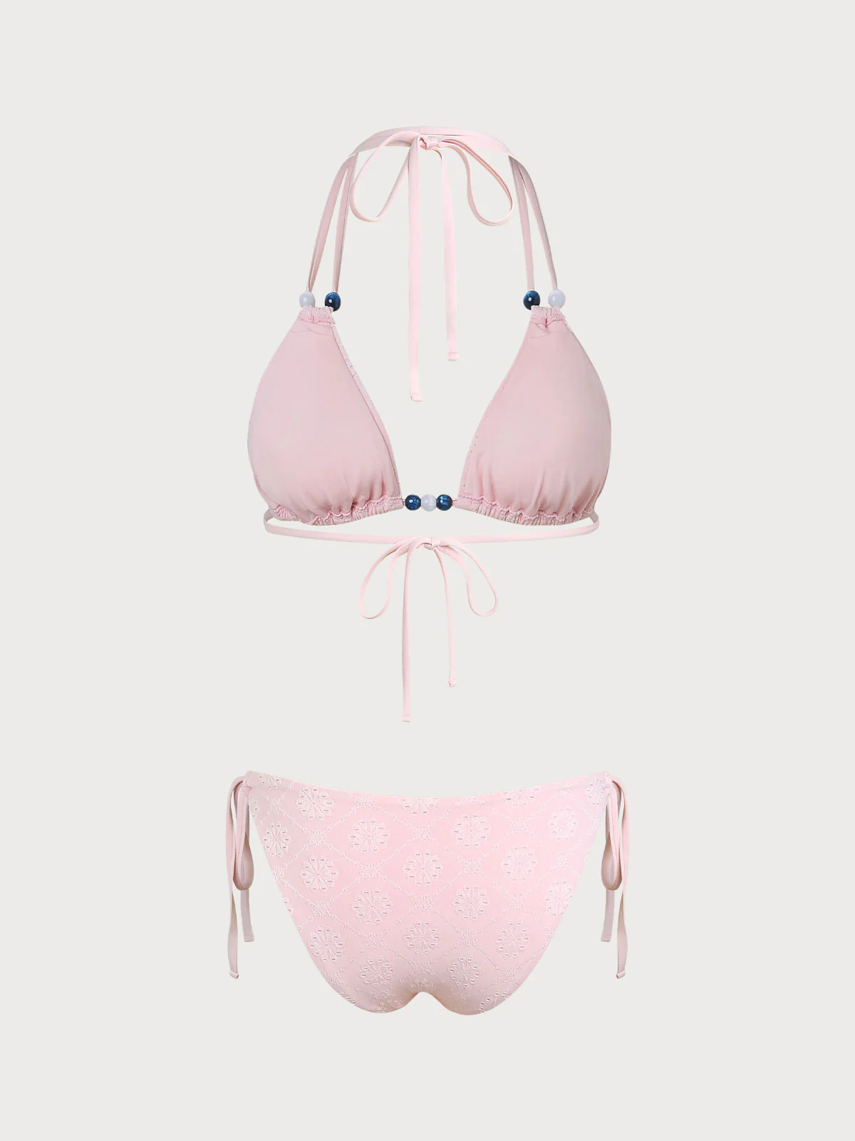 Pink X Cross Beaded Bikini Set - Image 4