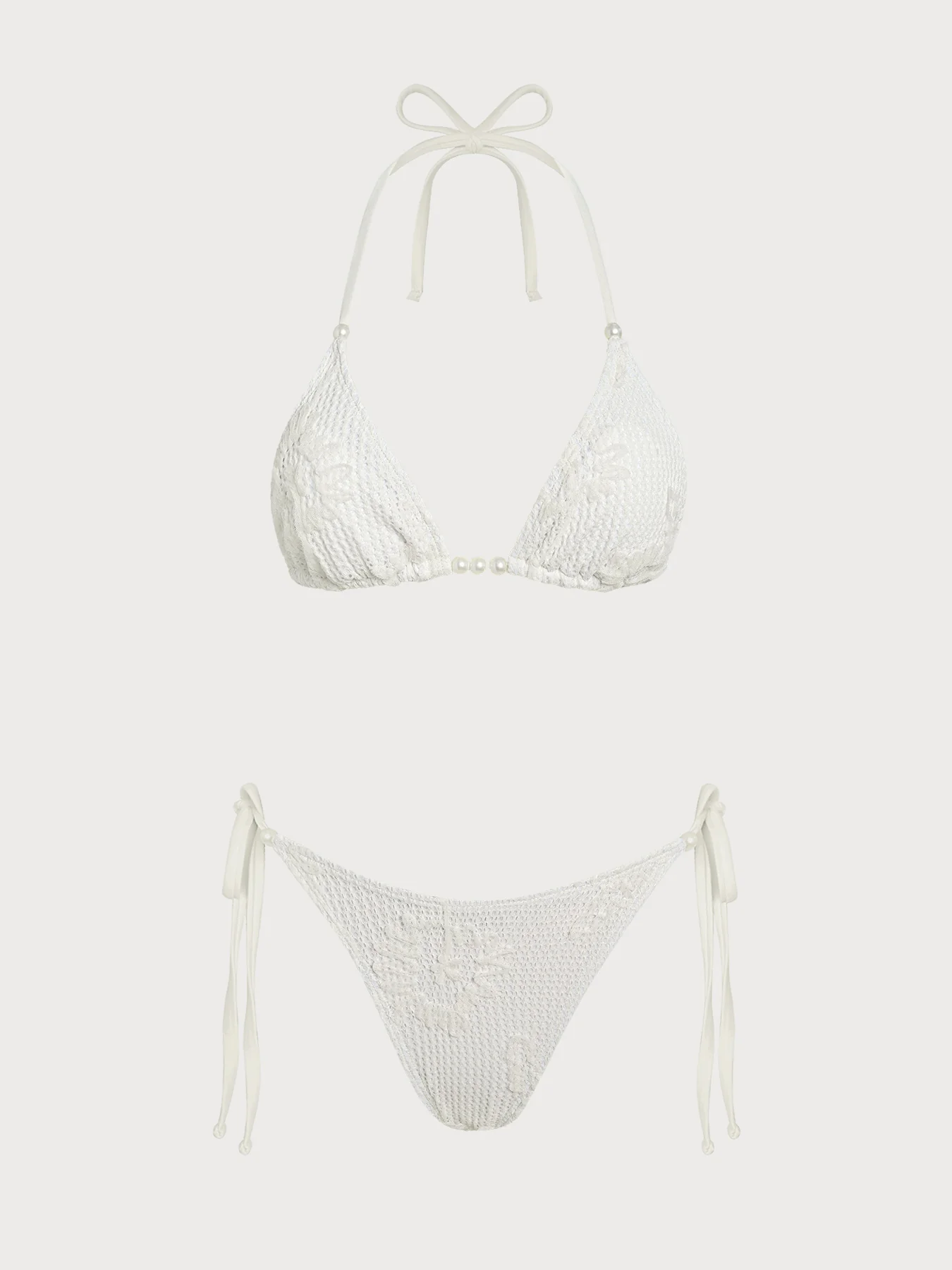 Purple Decorated Beaded Flower Bikini Set - Image 11