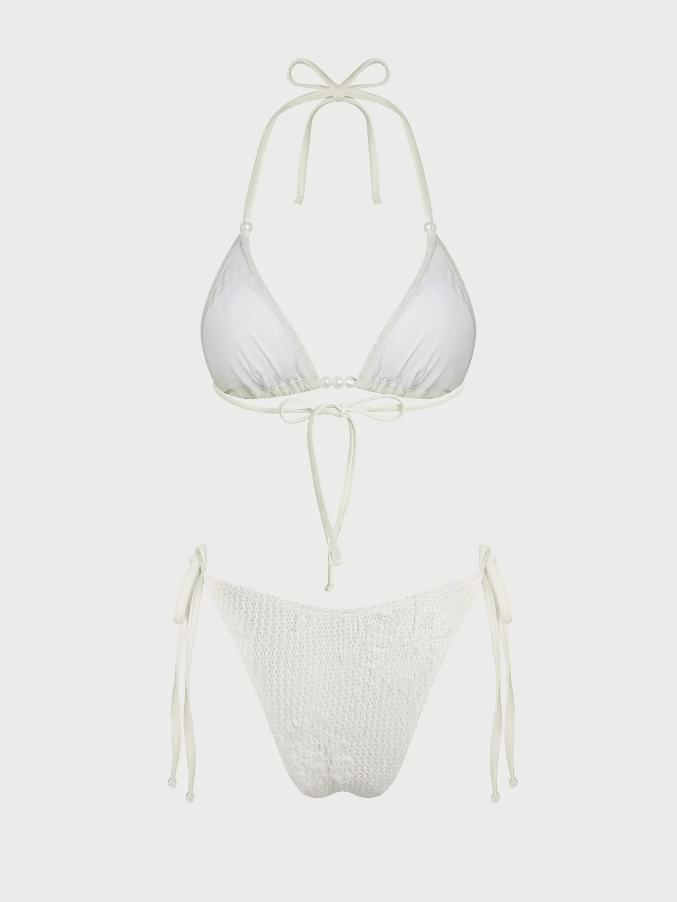 Purple Decorated Beaded Flower Bikini Set - Image 12