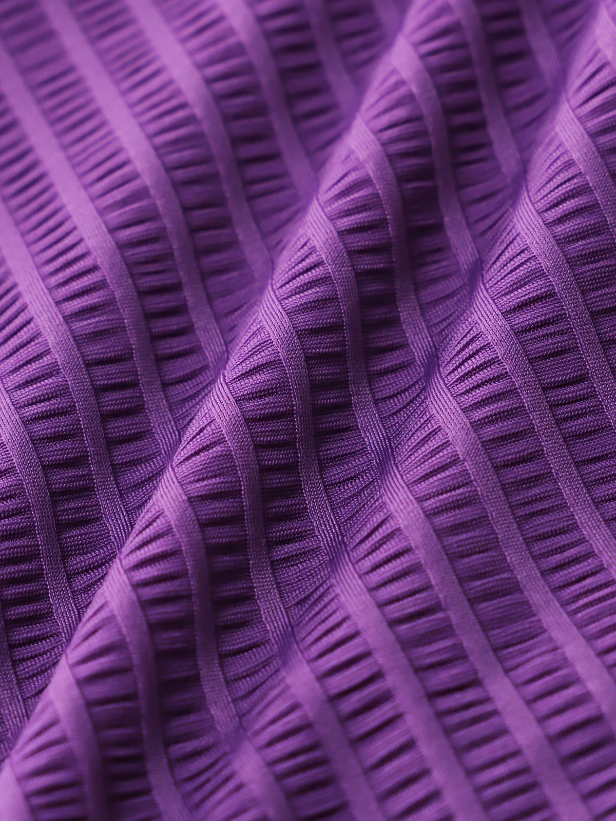 Purple Nylon Knitted Shorts Tankini Set - Image 4