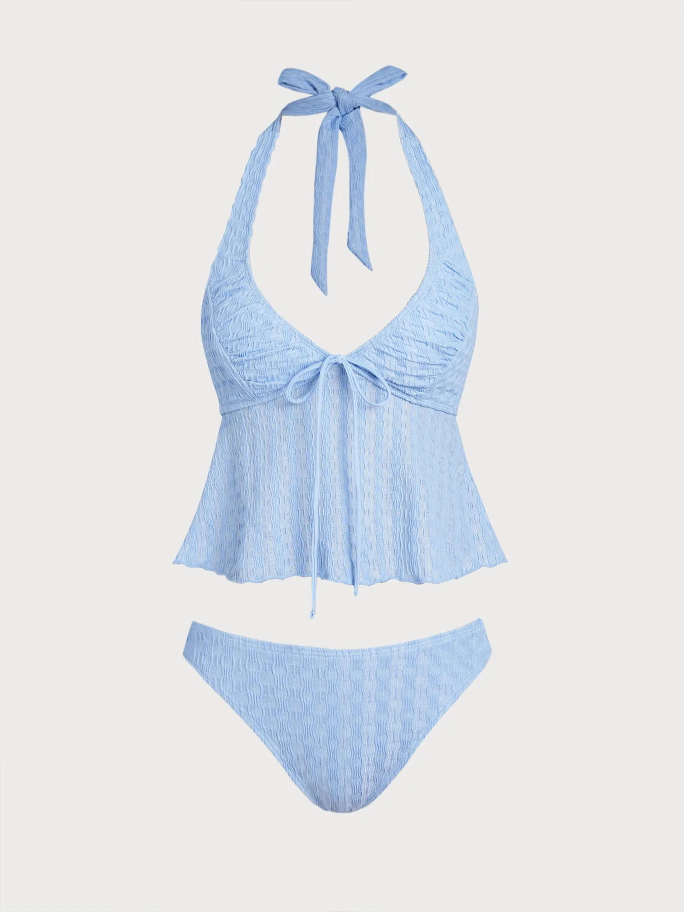 Purple Ruched V-Neck Tankini Set - Image 15