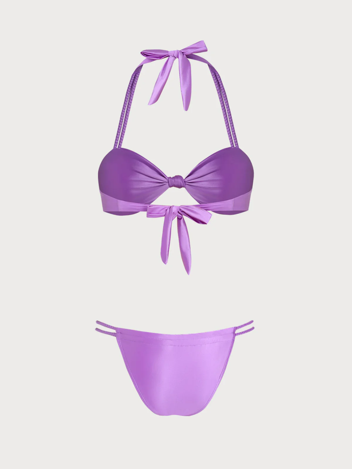 Purple Woven Suspender Bikini Set - Image 2