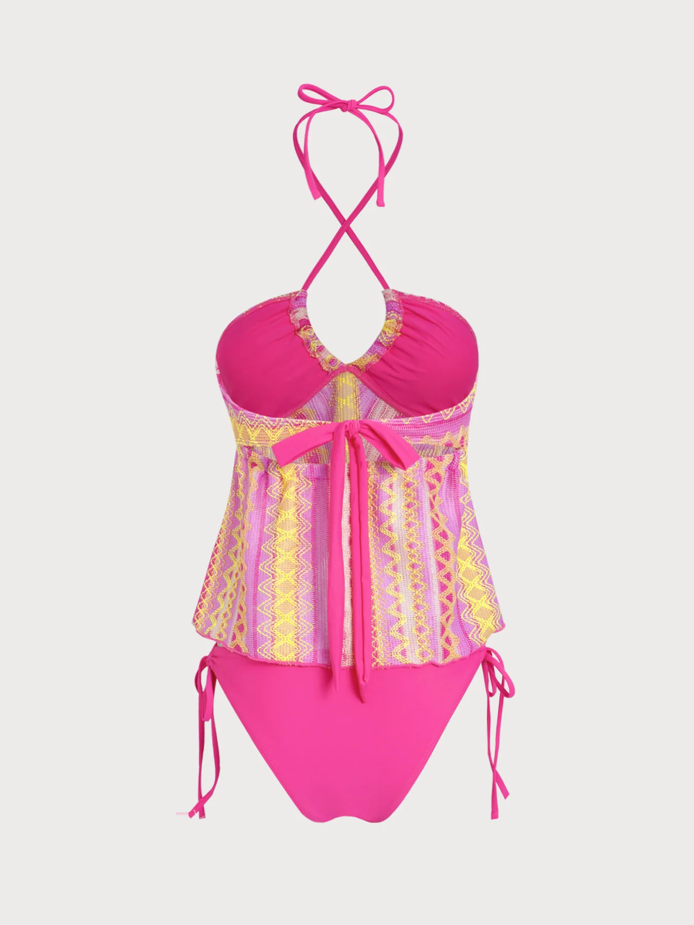 Rainbow Striped Strappy Tankini Set - Image 8