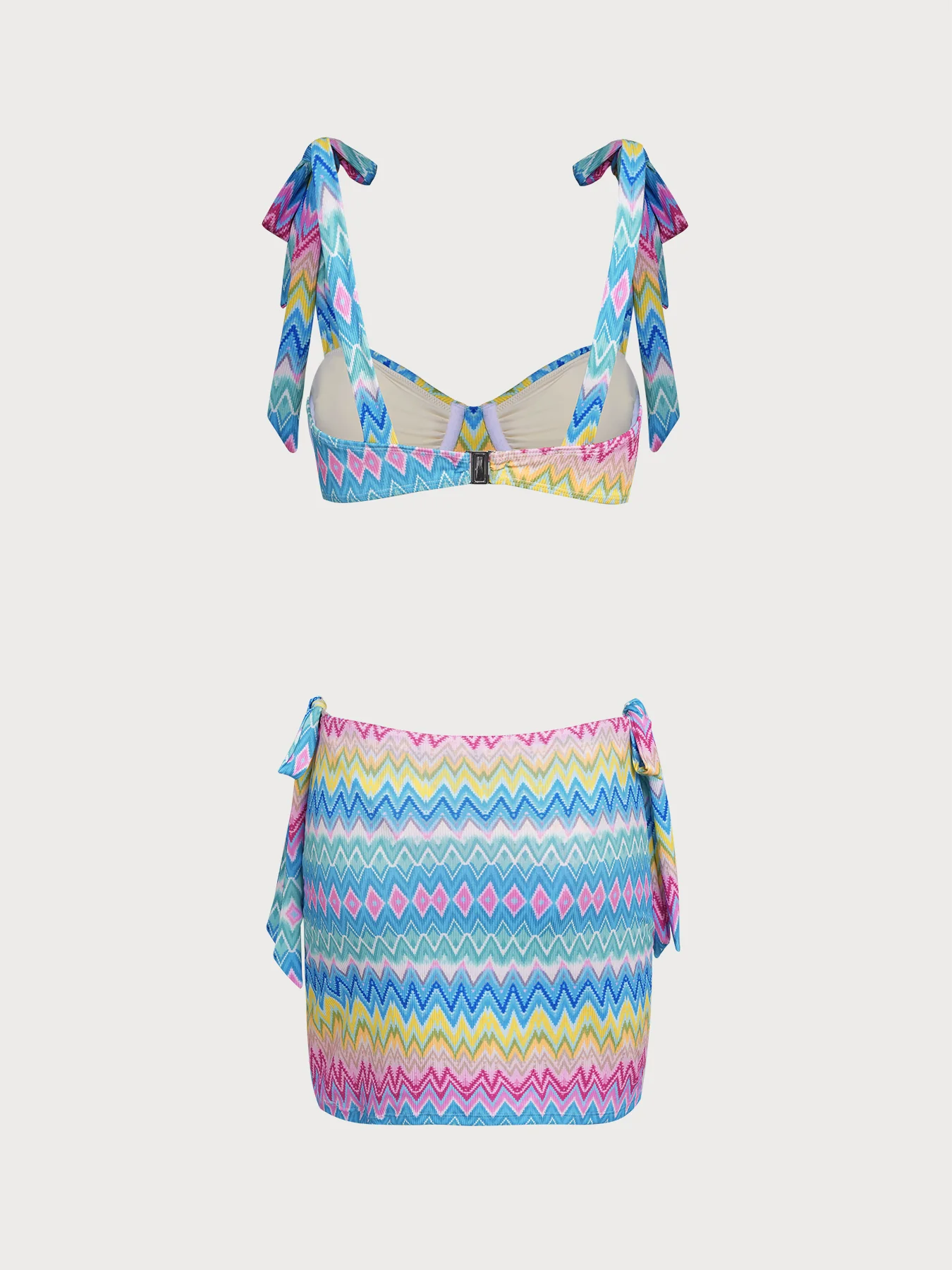 Rainbow Stripes Bikini Three-Piece Set - Image 5