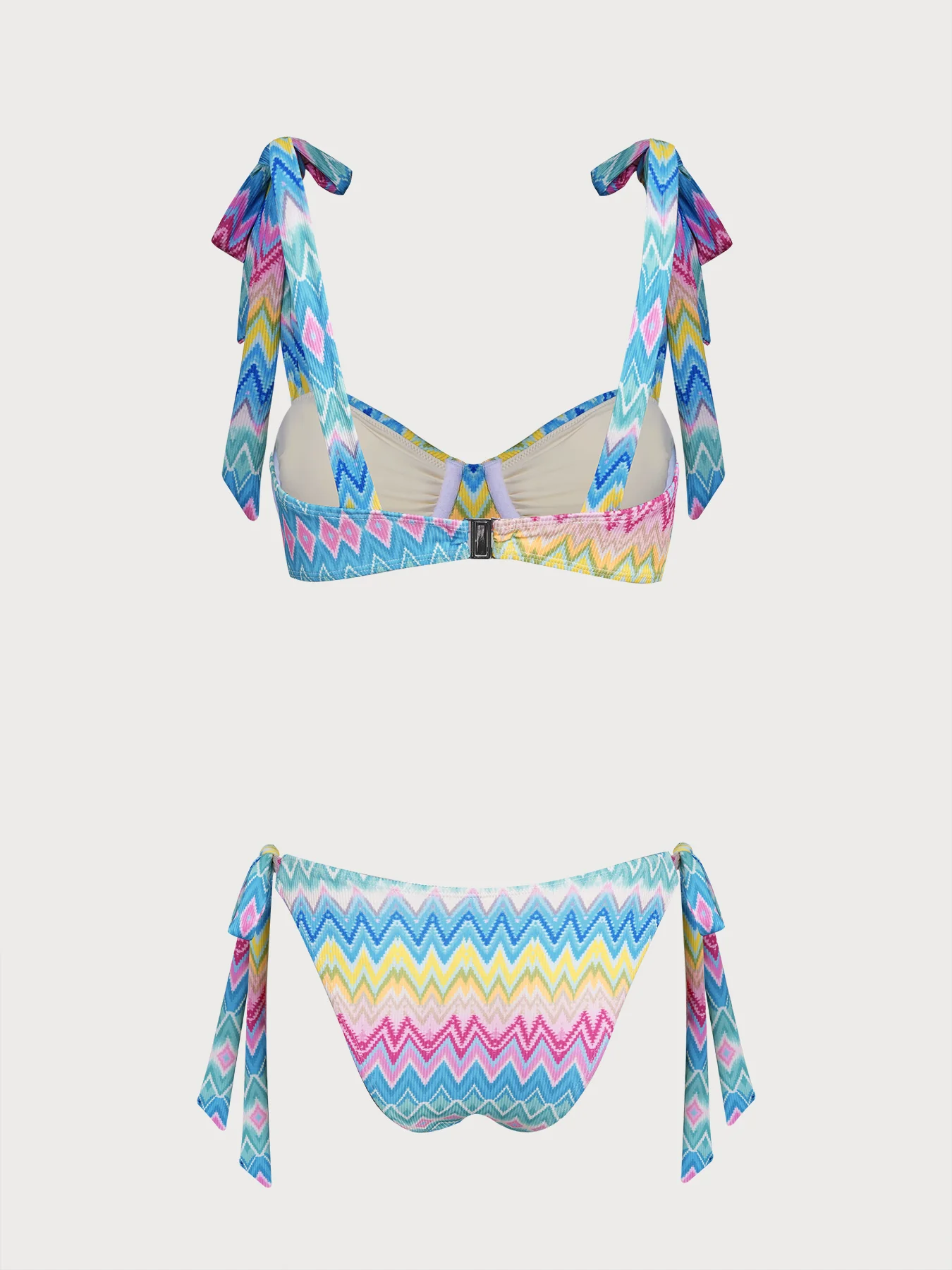 Rainbow Stripes Bikini Three-Piece Set - Image 7
