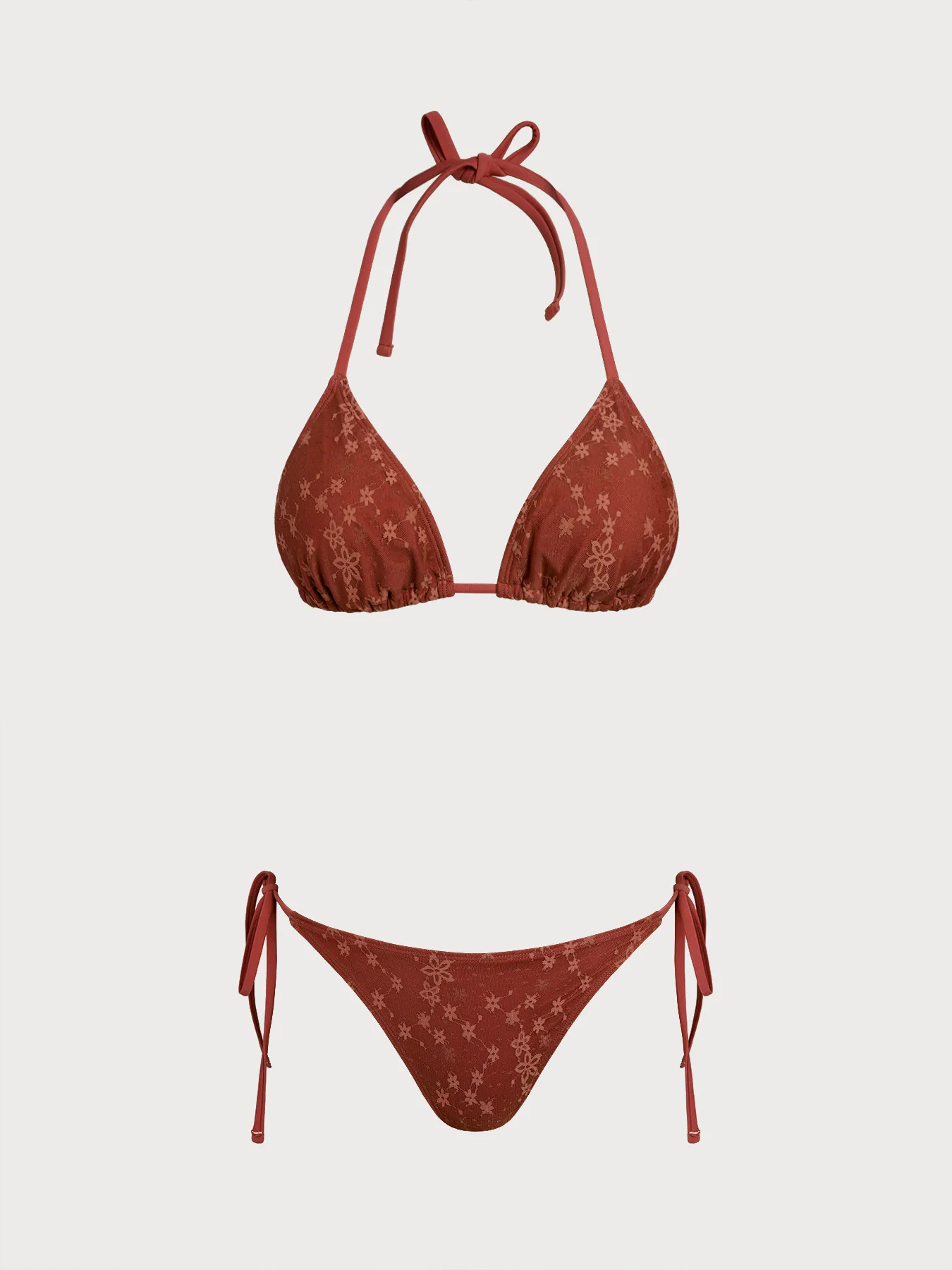 Red Flower Lace Bikini Set - Image 5