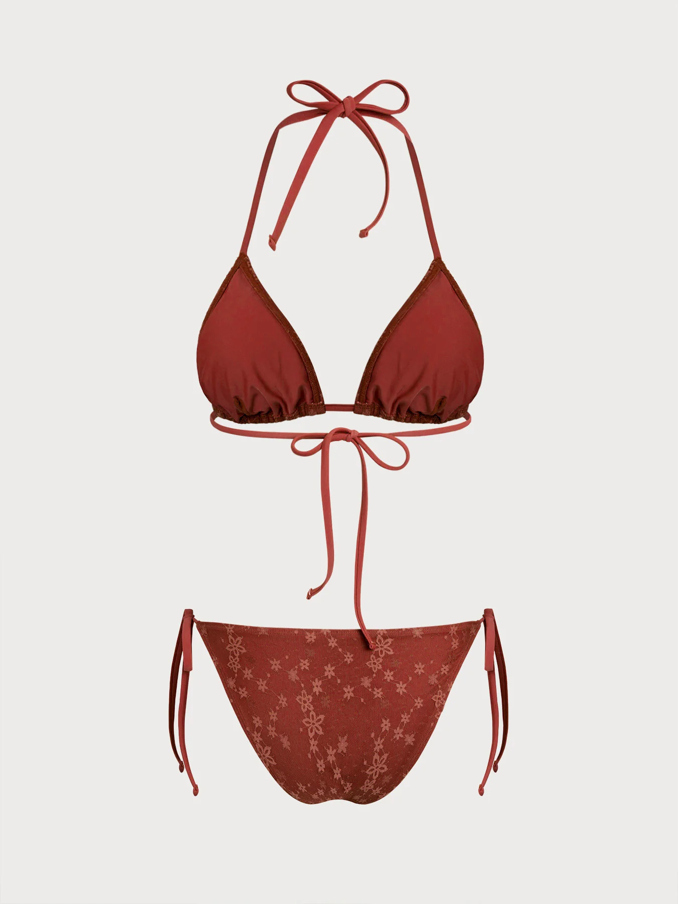 Red Flower Lace Bikini Set - Image 6