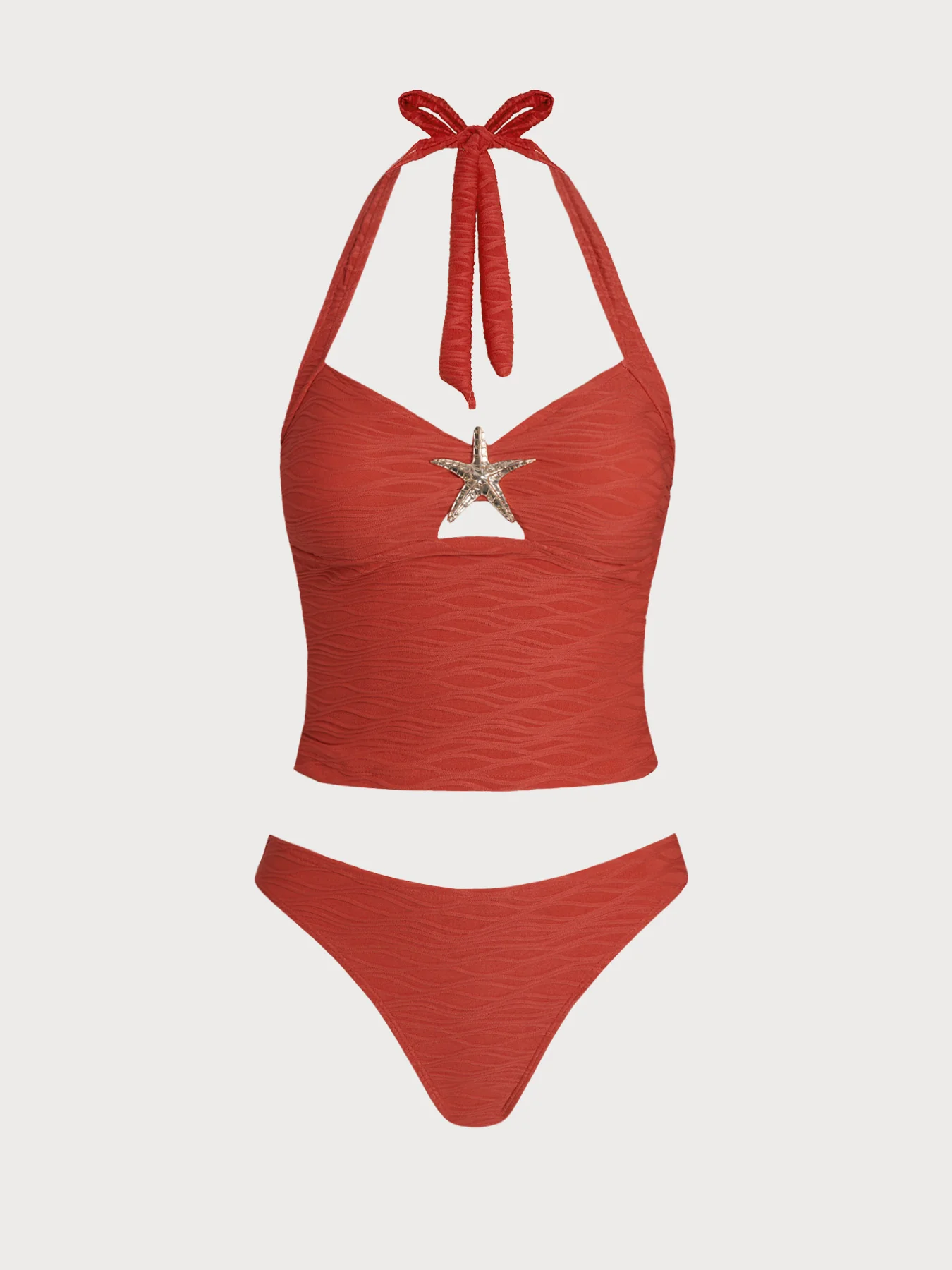 Red Geometric Star Tankini Set - Image 5