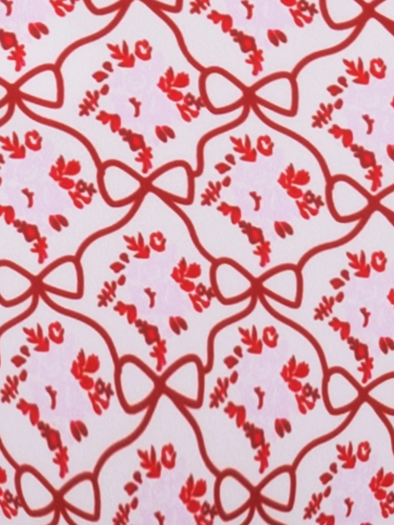 Red Hollow Print Bikini Set - Image 3