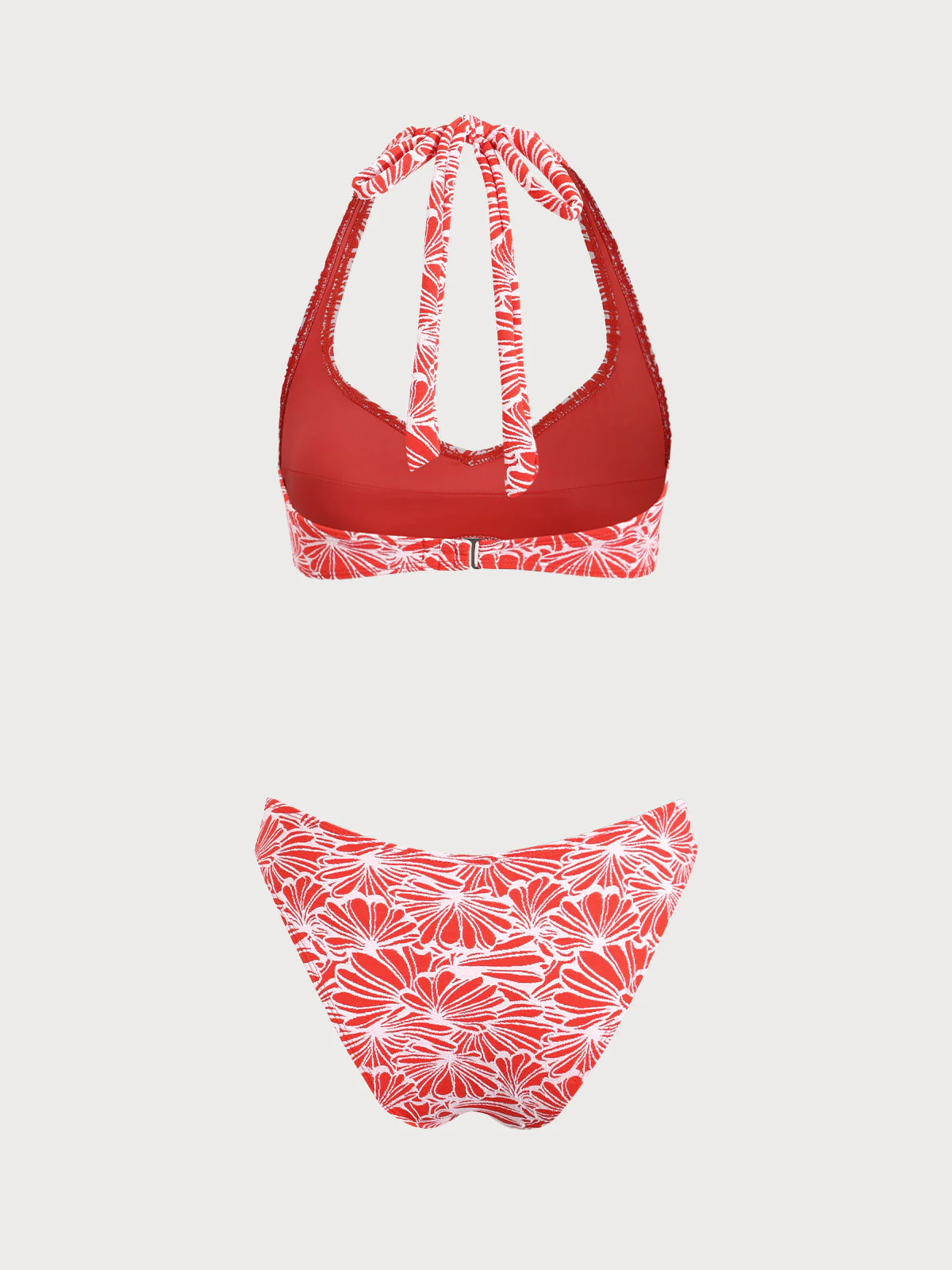 Red Jacquard Knot Bikini Set - Image 7