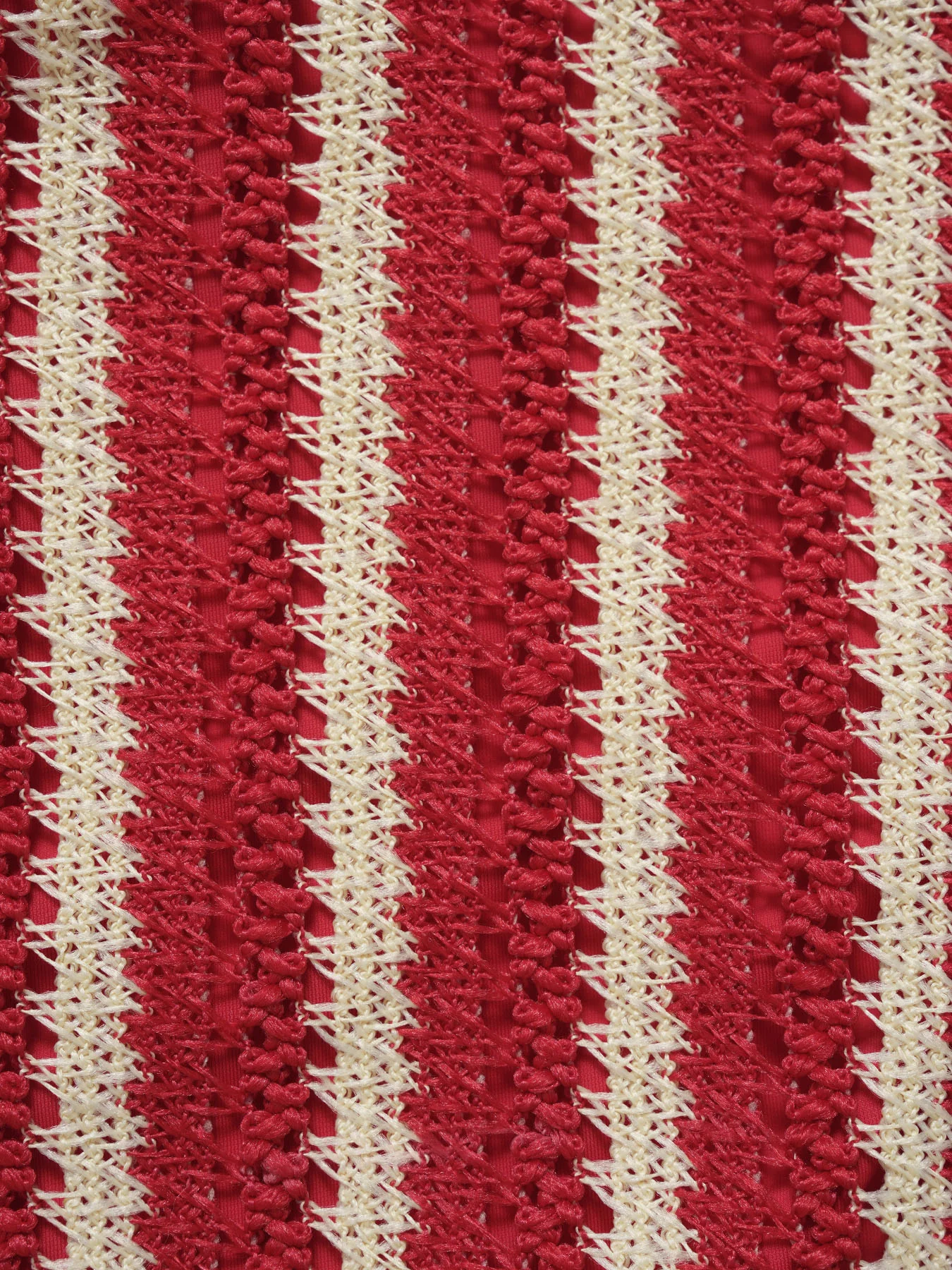 Red O-Ring Contrast Striped Bikini Set - Image 8