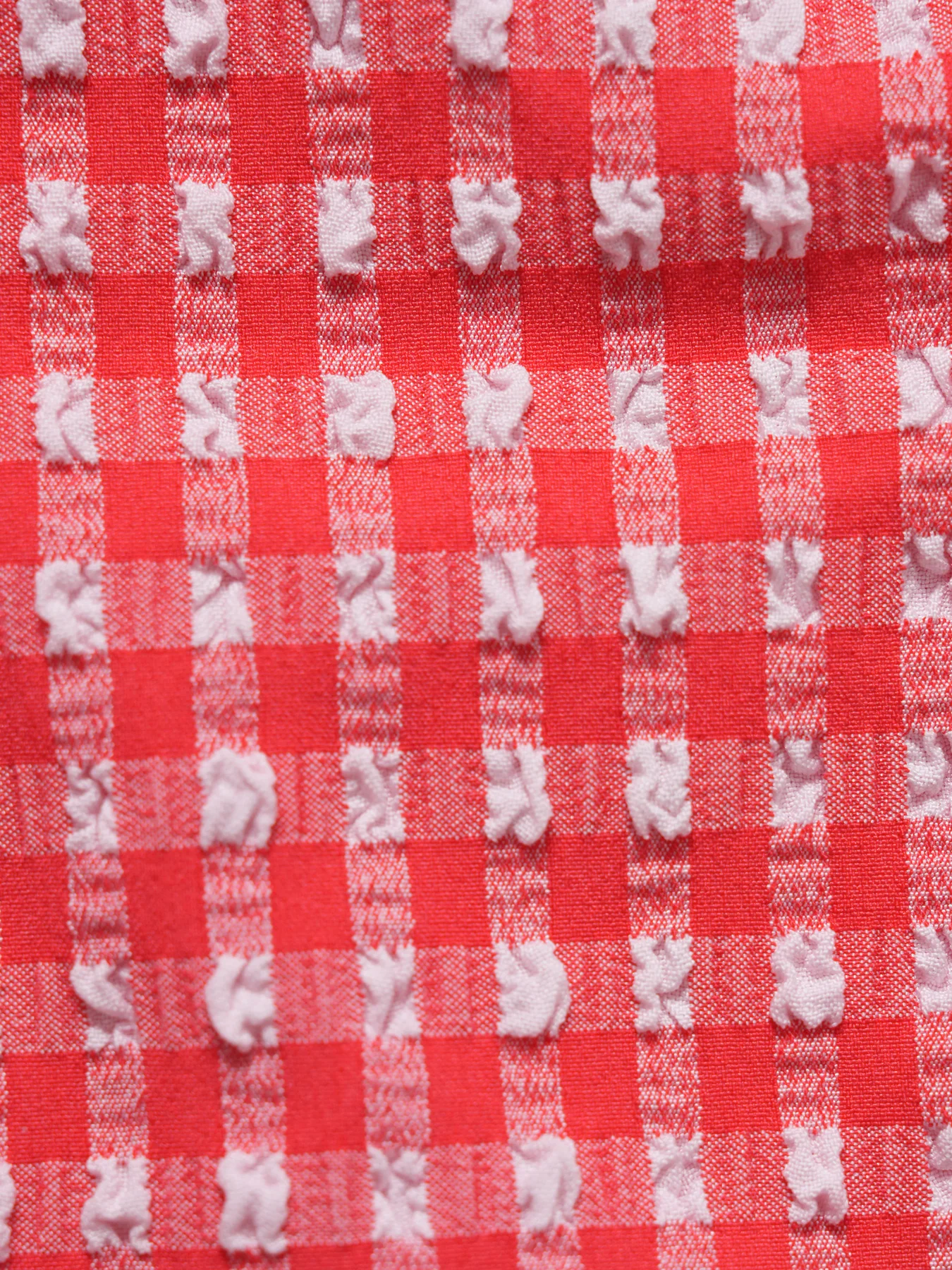 Red Ruched Plaid Print Bikini Set - Image 5