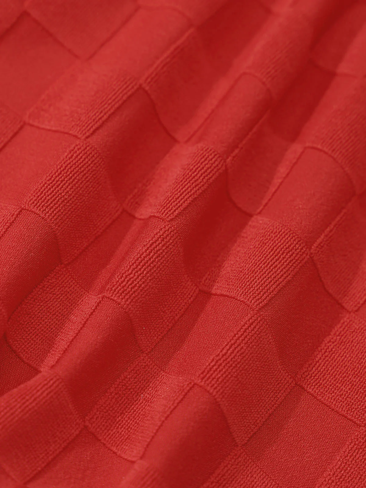 Red Textured U-Shaped Bikini Set - Image 8