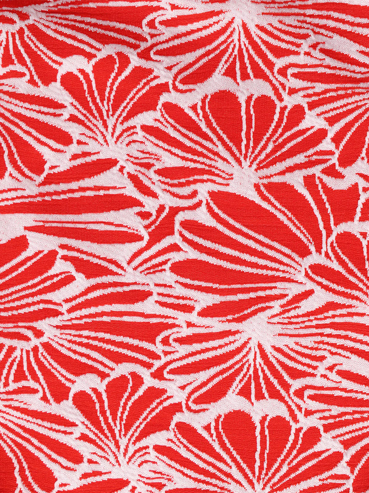 Red Two-Tone Jacquard Contrast One-Piece Swimsuit - Image 4
