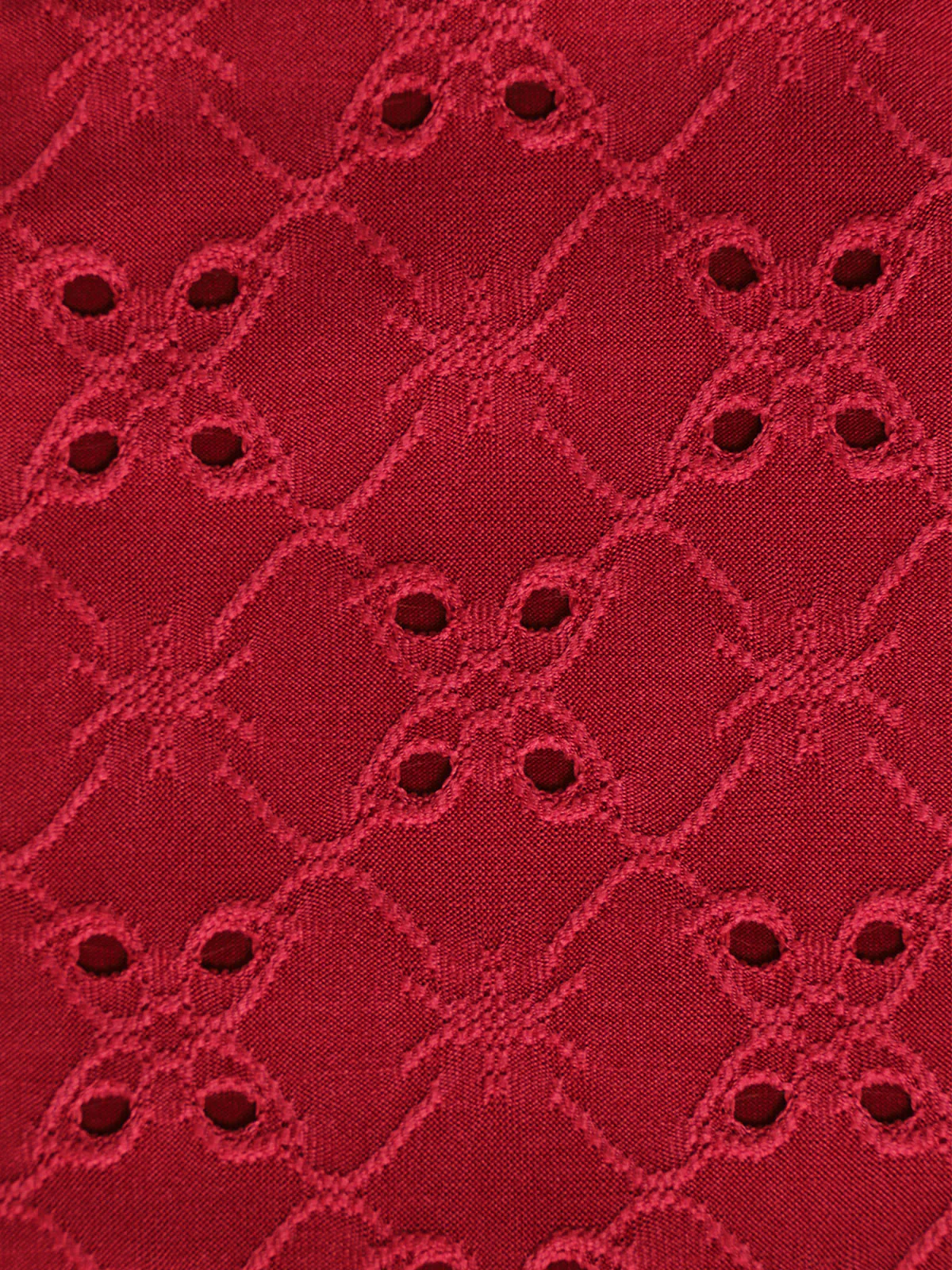 Rose Red Lace Contrast Hollow Tankini Set - Image 3