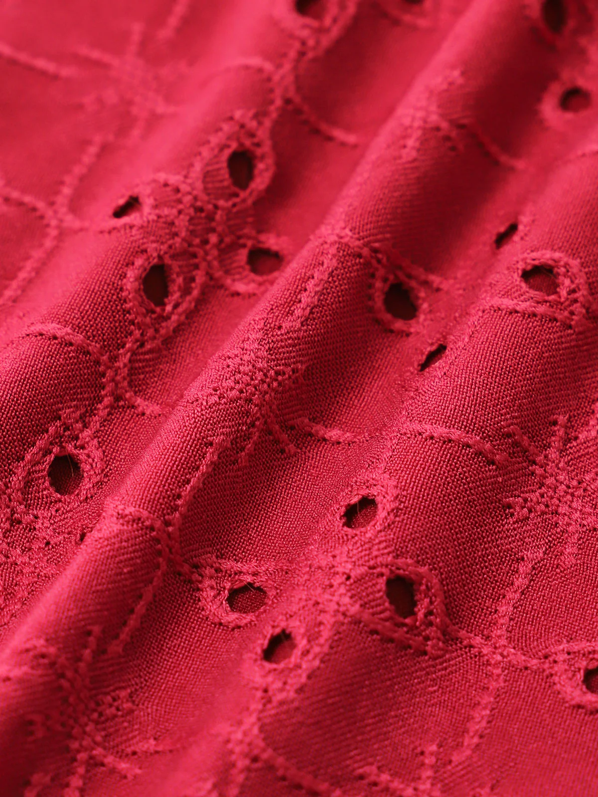 Rose Red Lace Contrast Hollow Tankini Set - Image 4