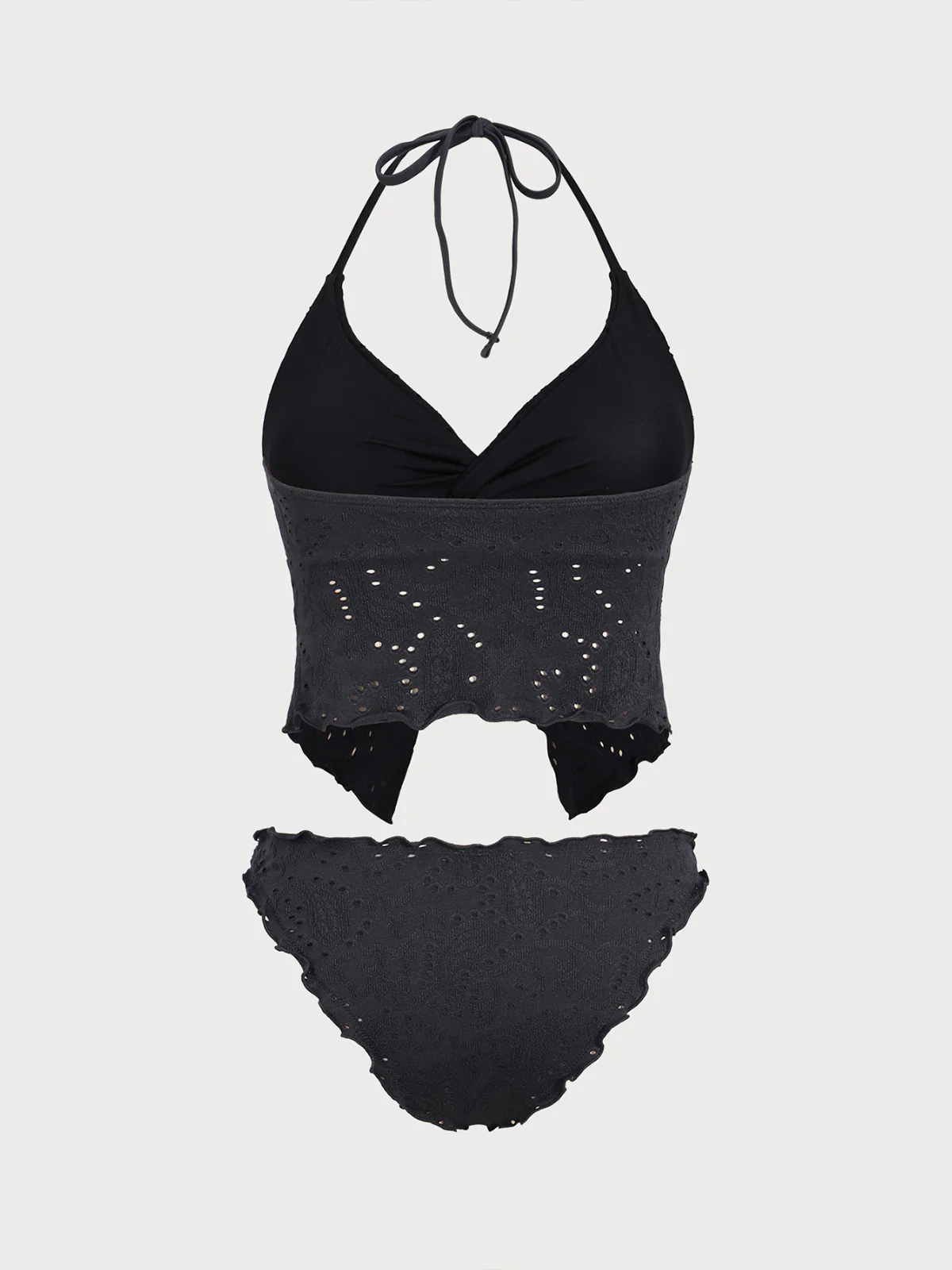 White Geometric Twist Tankini Set - Image 10