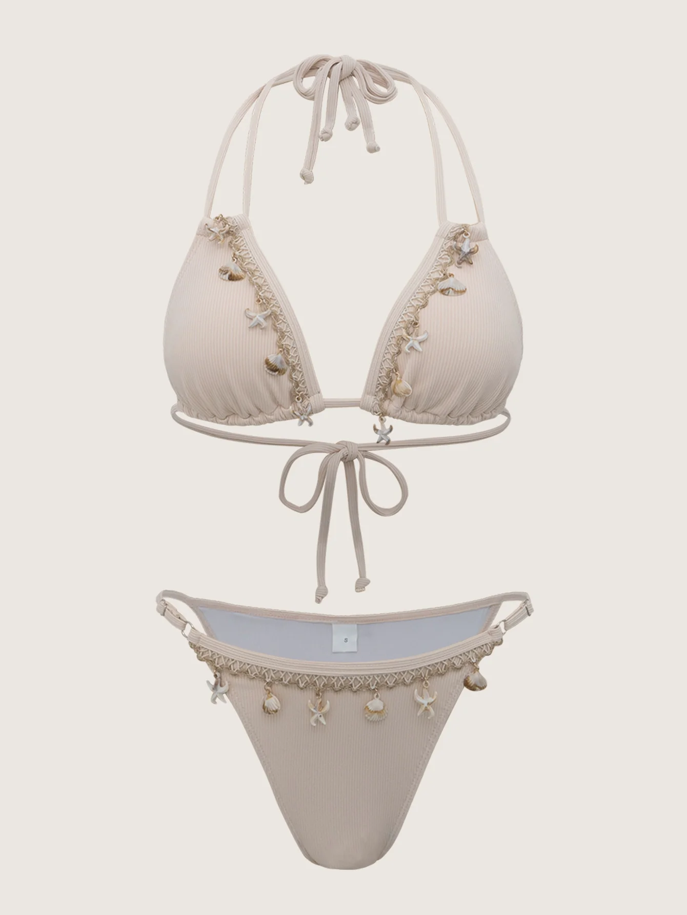 White Halter Triangle Bikini Set - Image 5