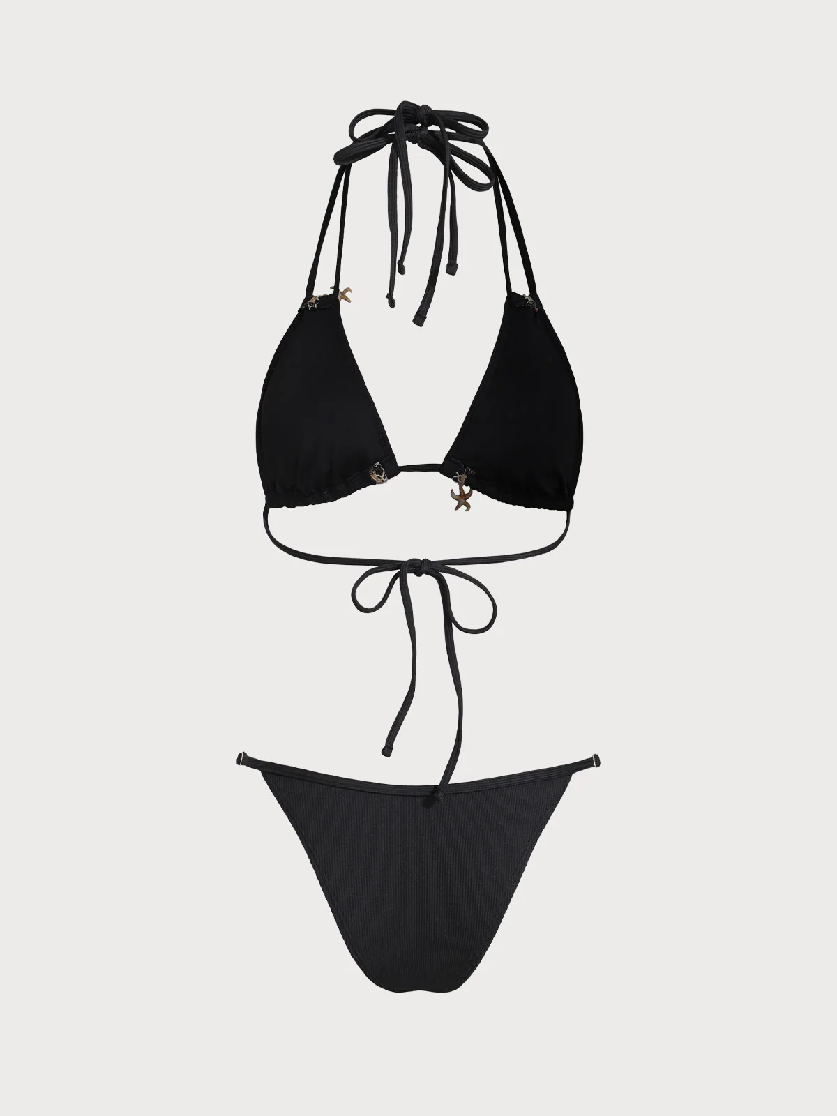 White Halter Triangle Bikini Set - Image 8