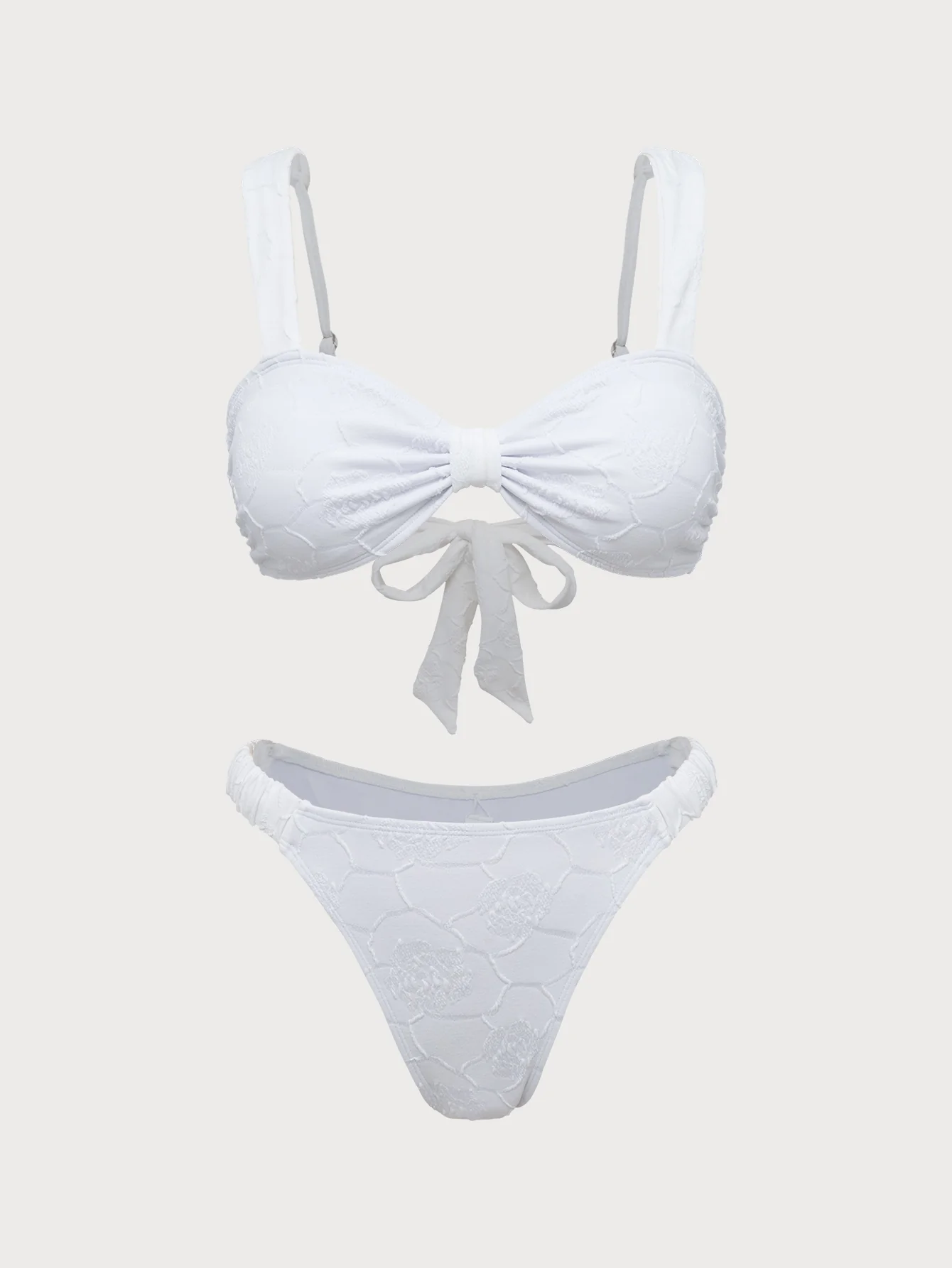 White Knit Twist Vintage Bikini Set