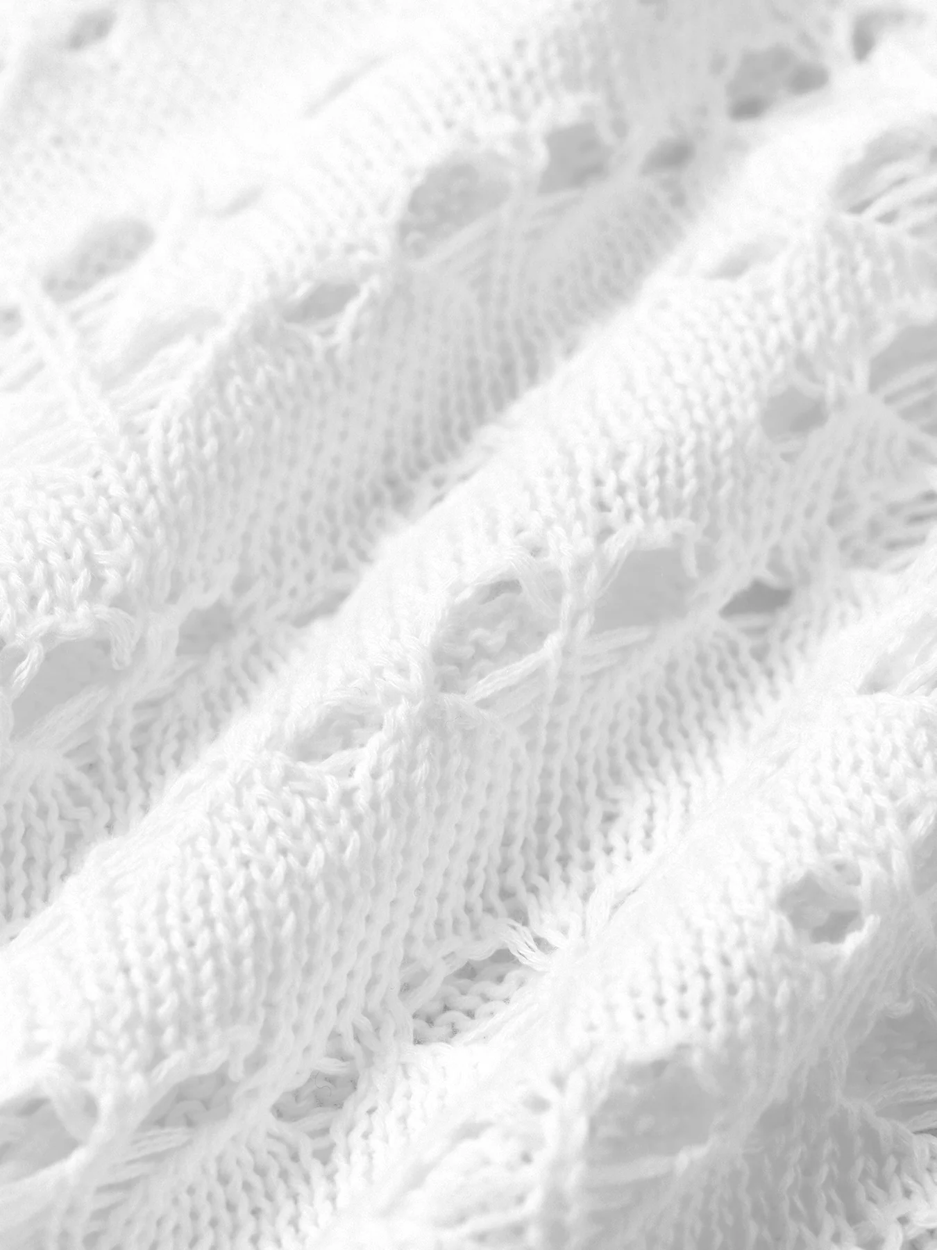 White Openwork Sleeveless Cover-up - Image 7
