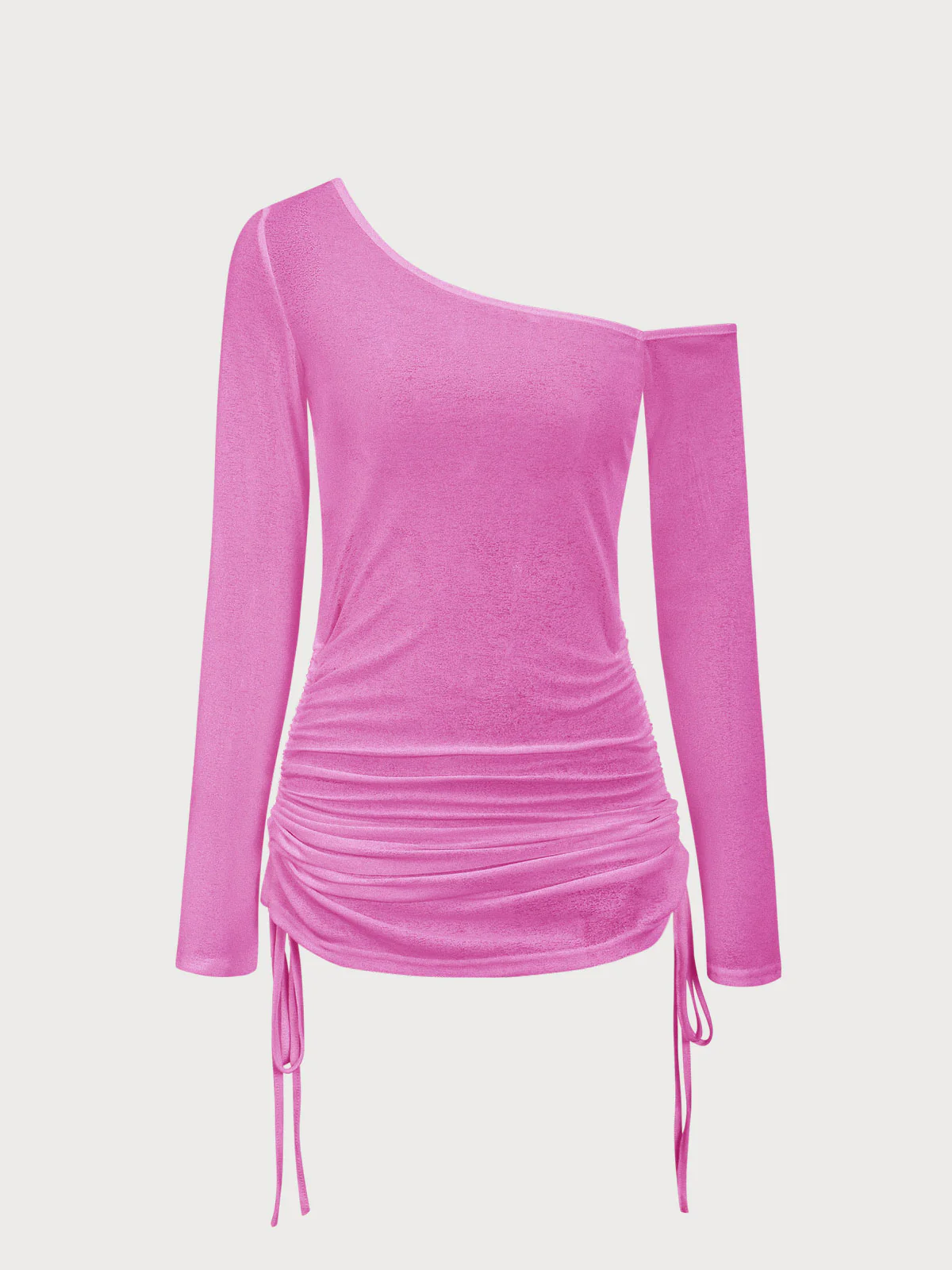 White Ruched One Shoulder Cover-up - Image 12