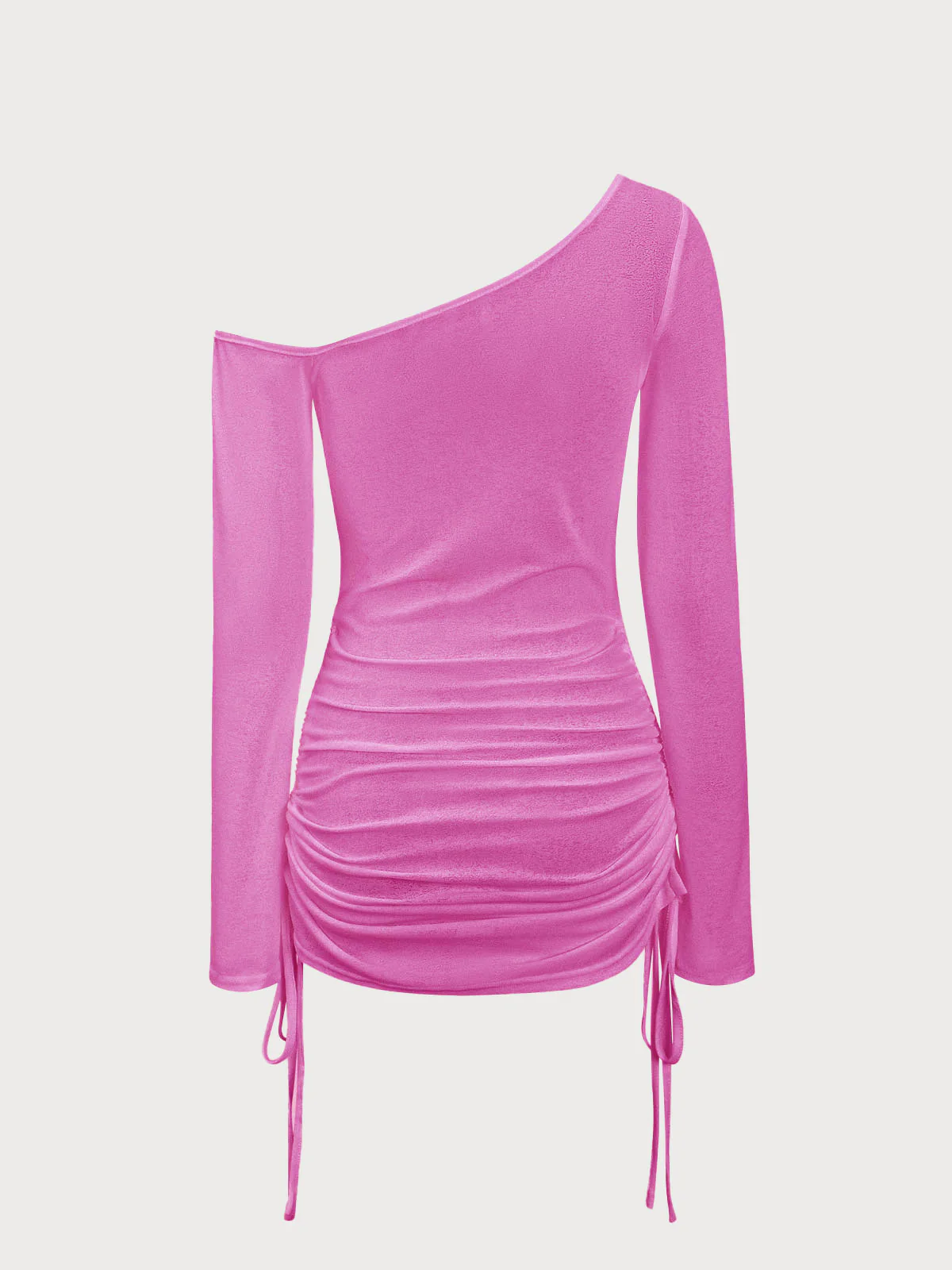 White Ruched One Shoulder Cover-up - Image 13