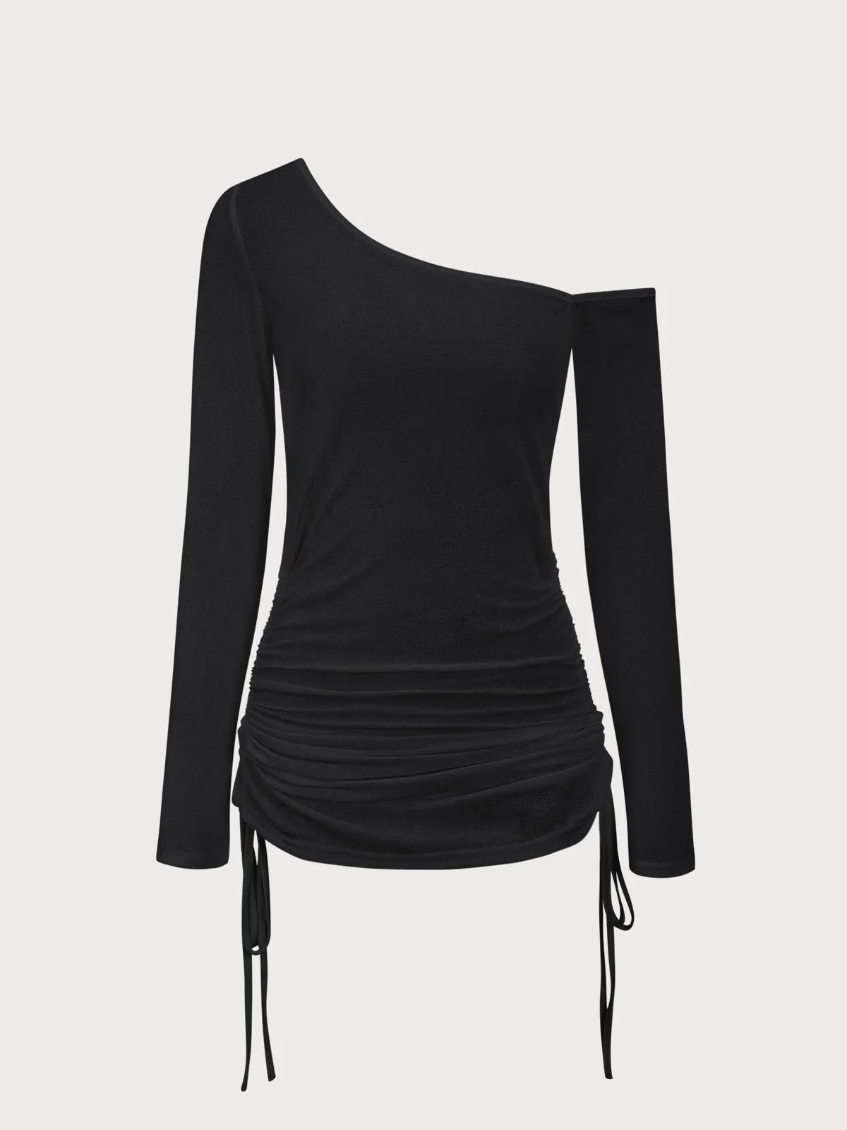 White Ruched One Shoulder Cover-up - Image 9