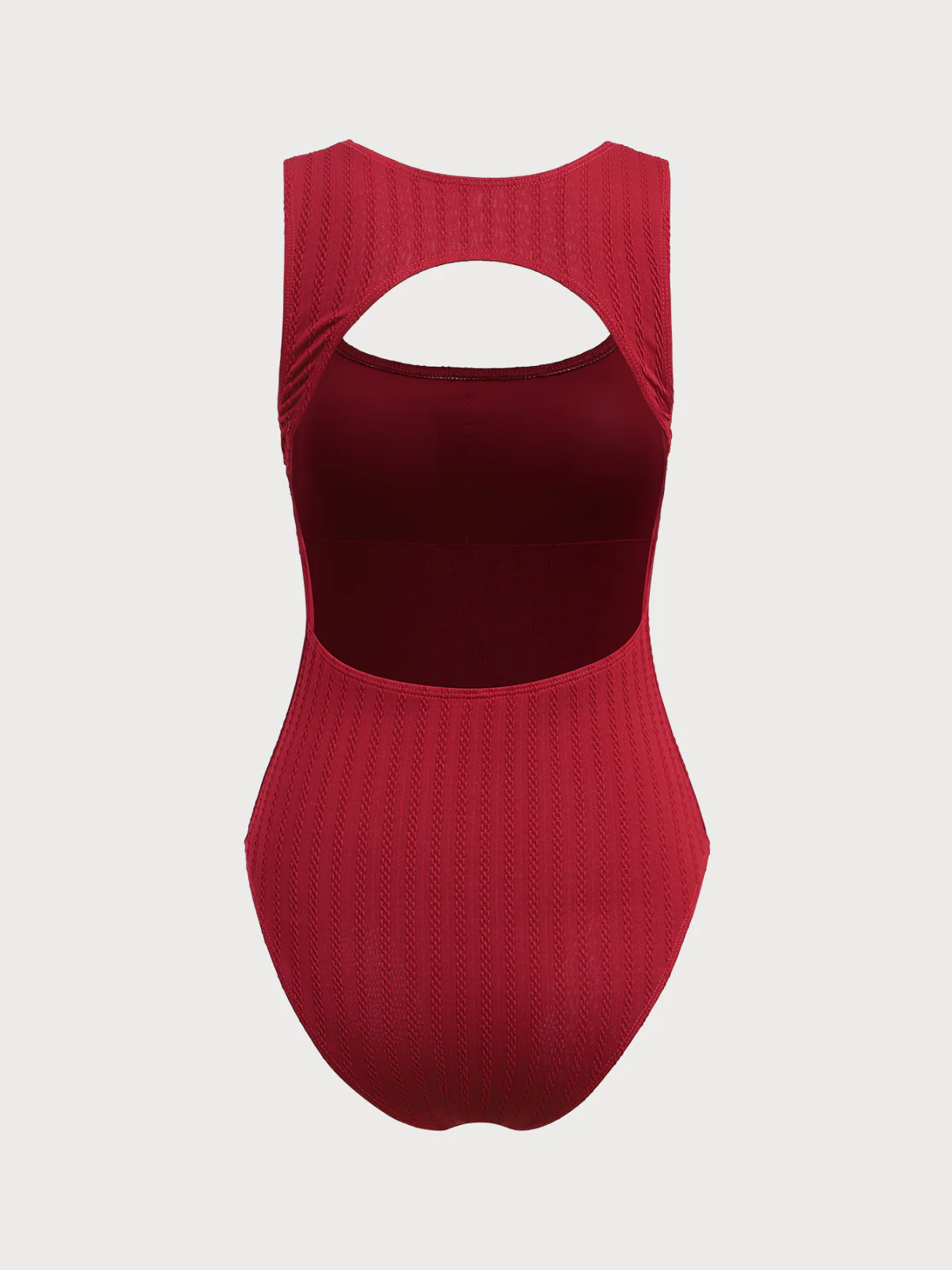 Wine Red Vintage Chain Embellished One-Piece Swimsuit - Image 7