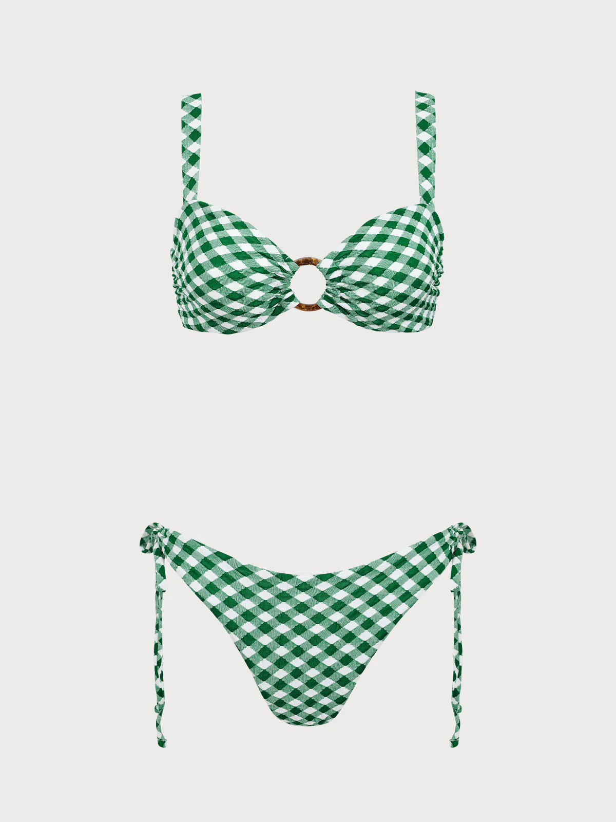 Green Plaid Hoop Bikini Set - Image 6