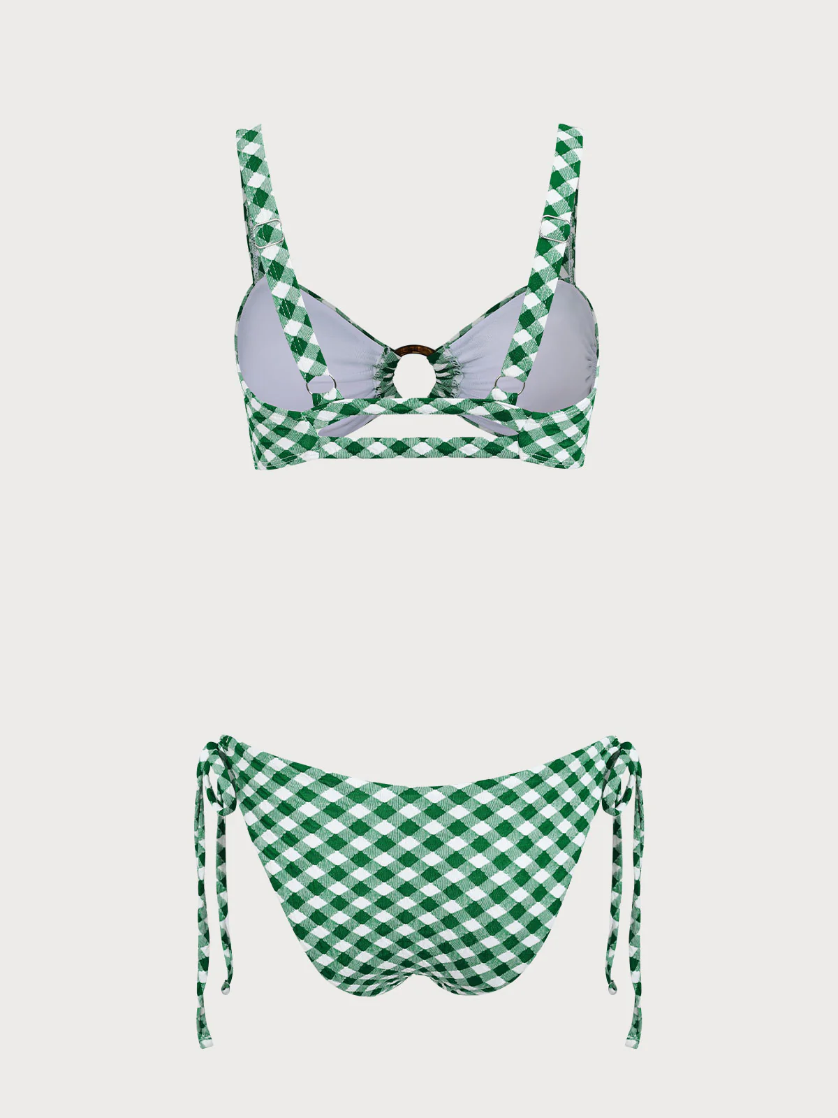 Green Plaid Hoop Bikini Set - Image 7